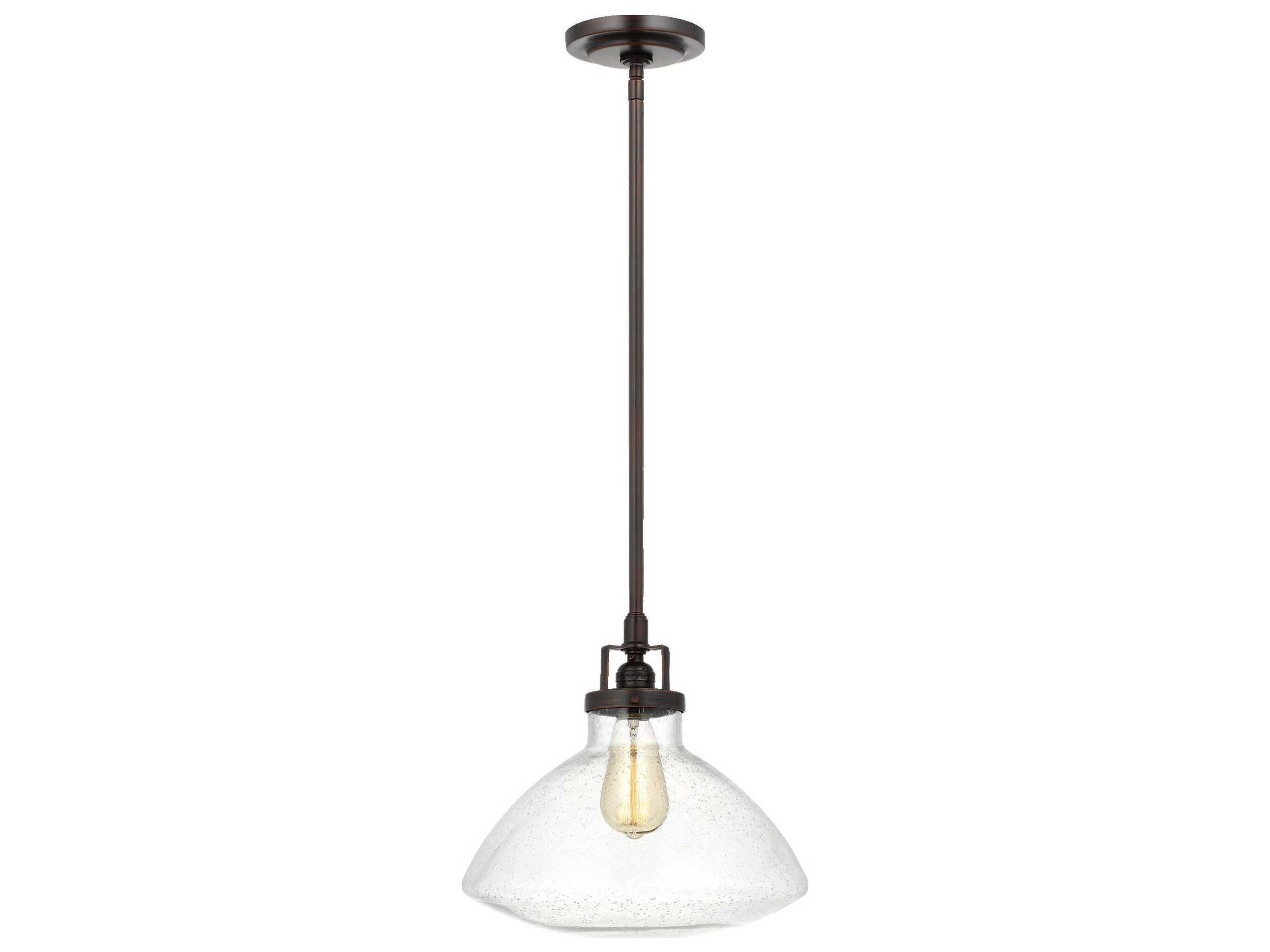 Belton 1-Light Bronze Glass Mini Pendant