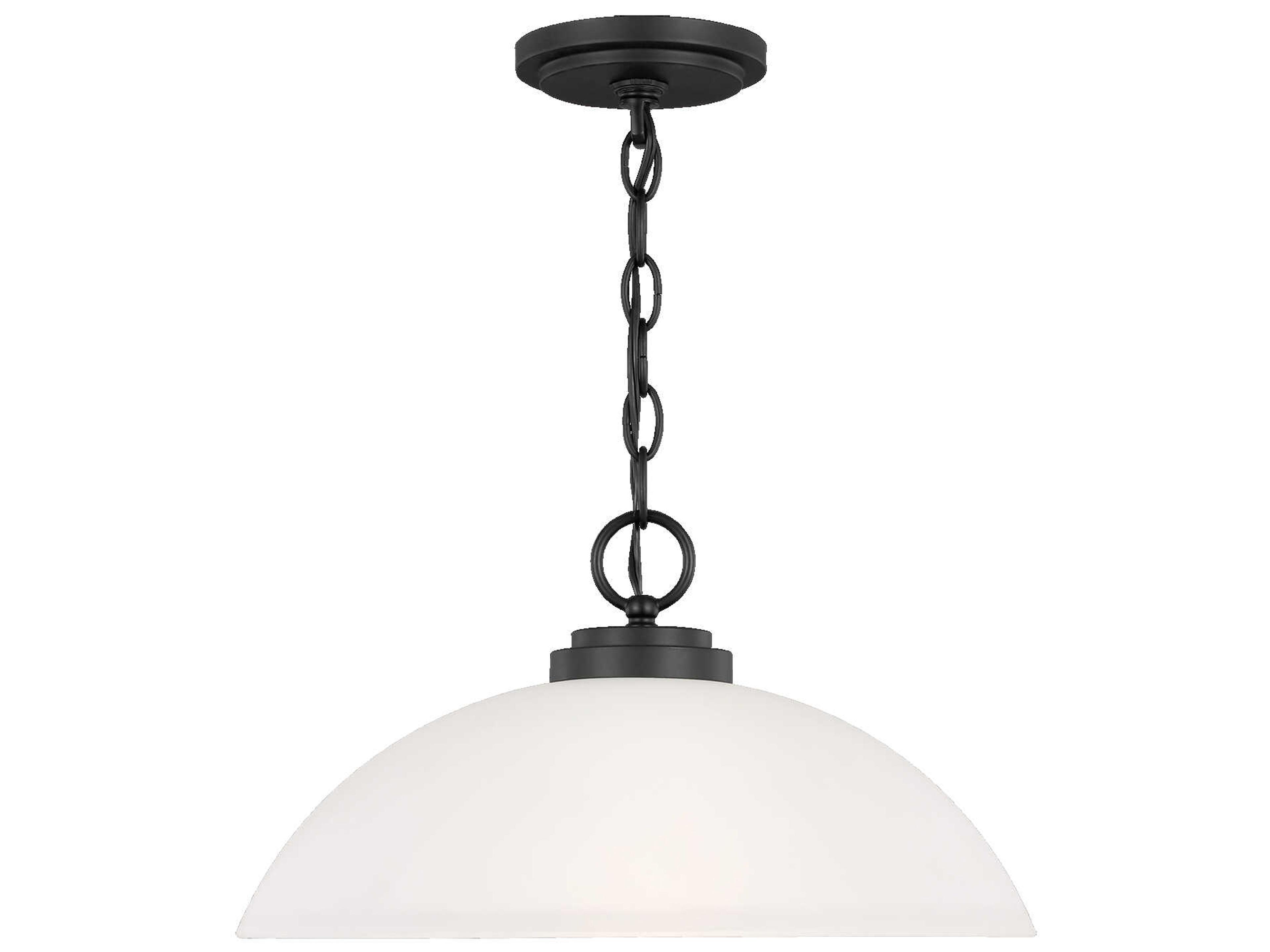 Oslo 1-Light Midnight Black Glass Dome Pendant
