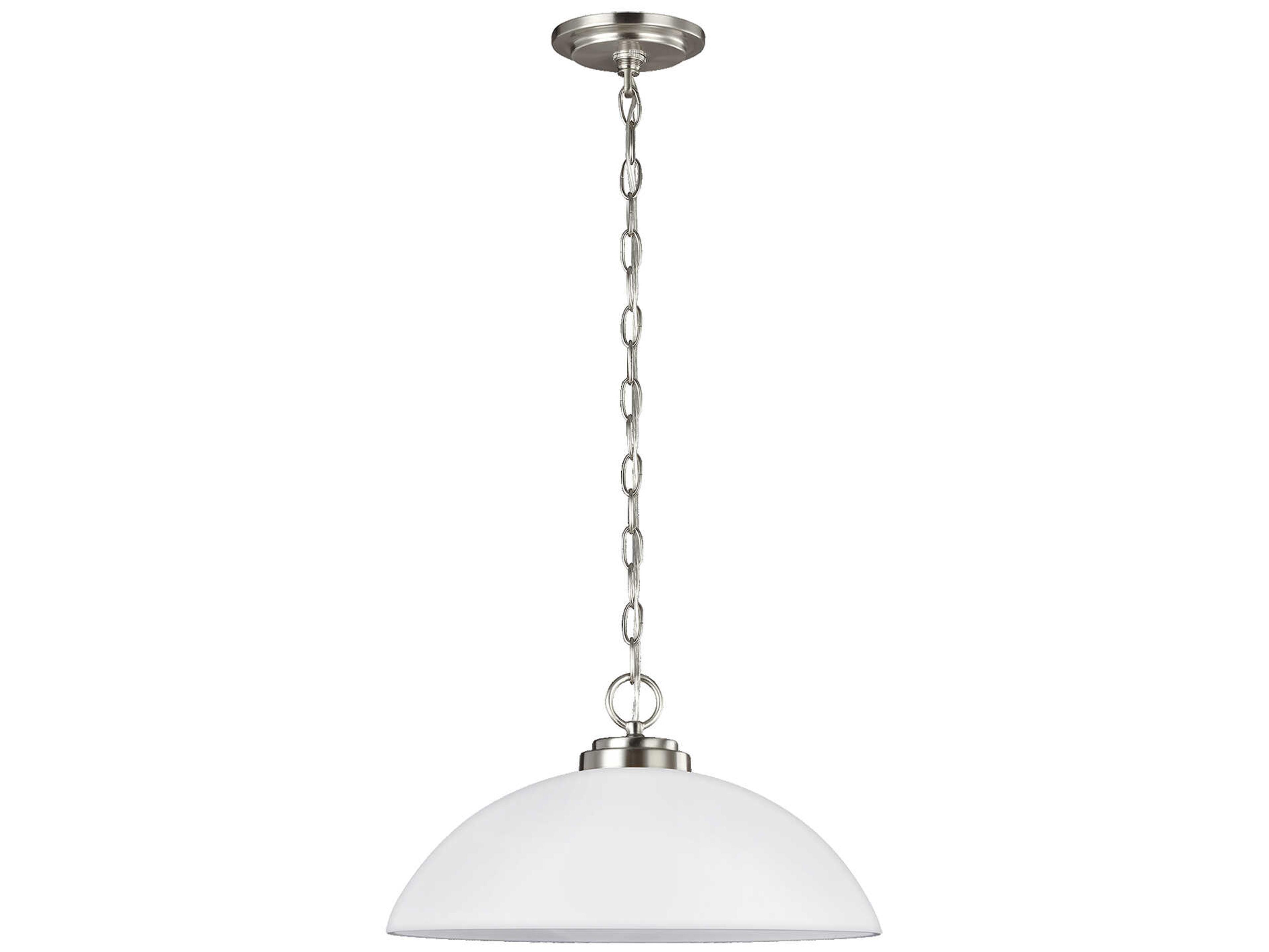 Oslo 1-Light Brushed Nickel Glass Dome Pendant