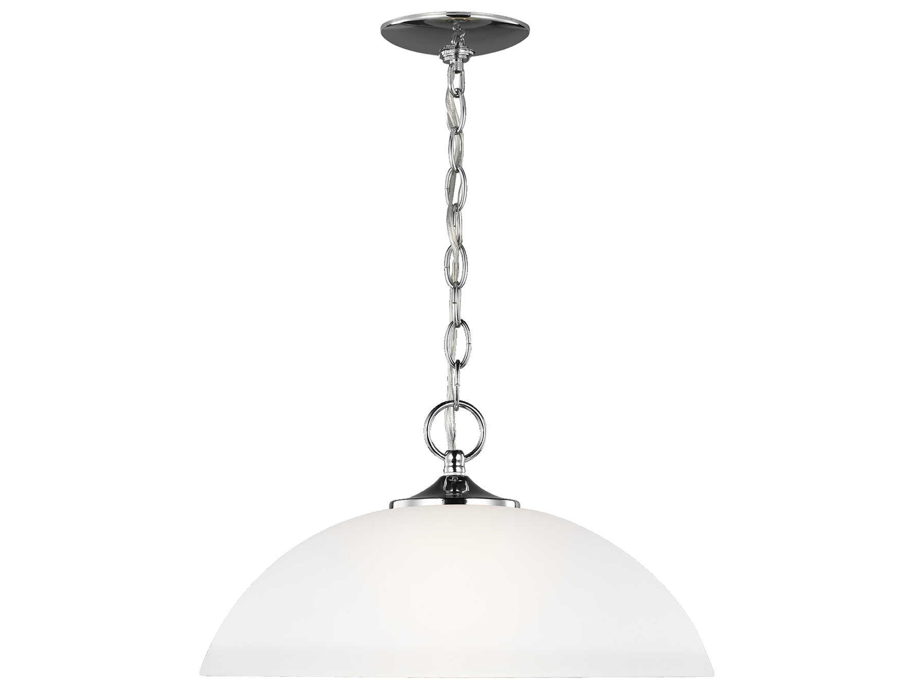 Geary 1-Light Chrome Glass Dome Pendant