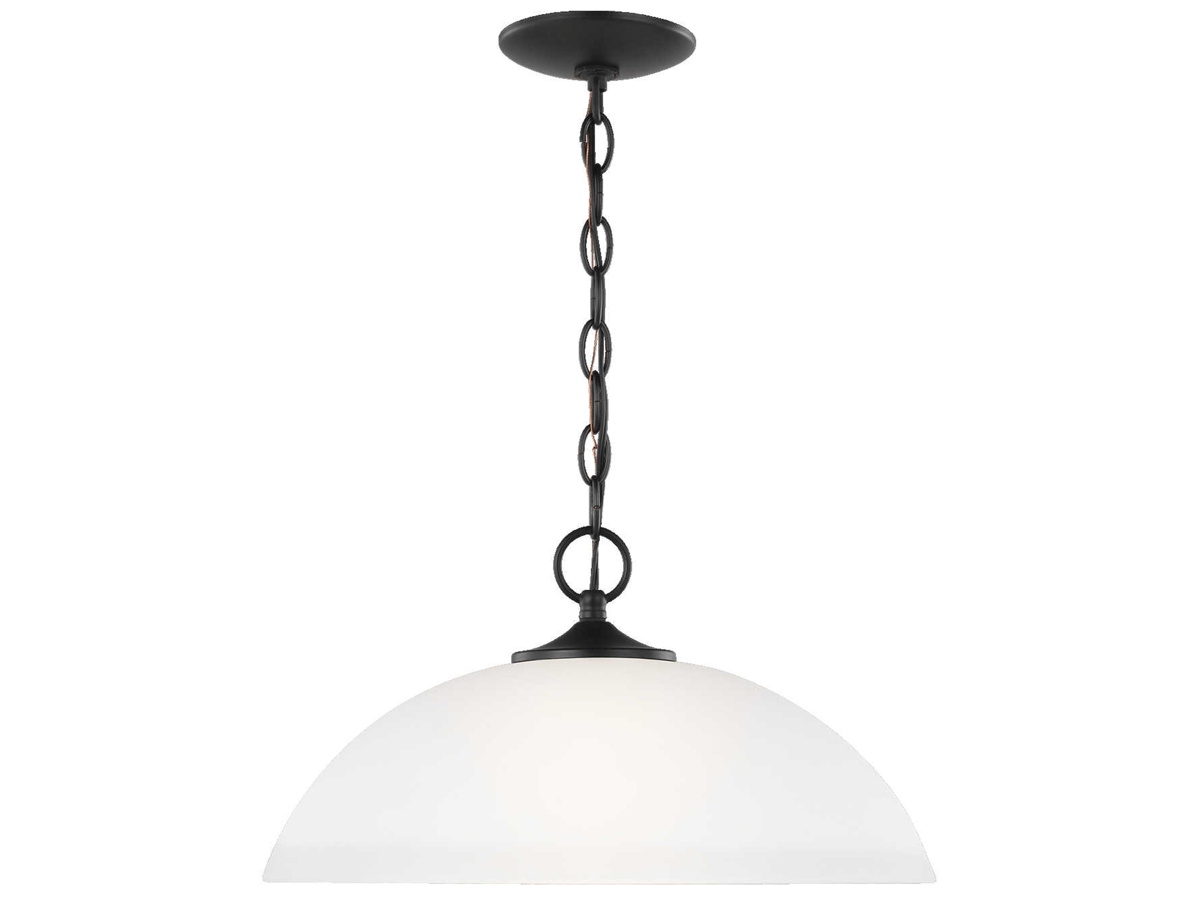 Geary 1-Light Midnight Black Glass Dome Pendant