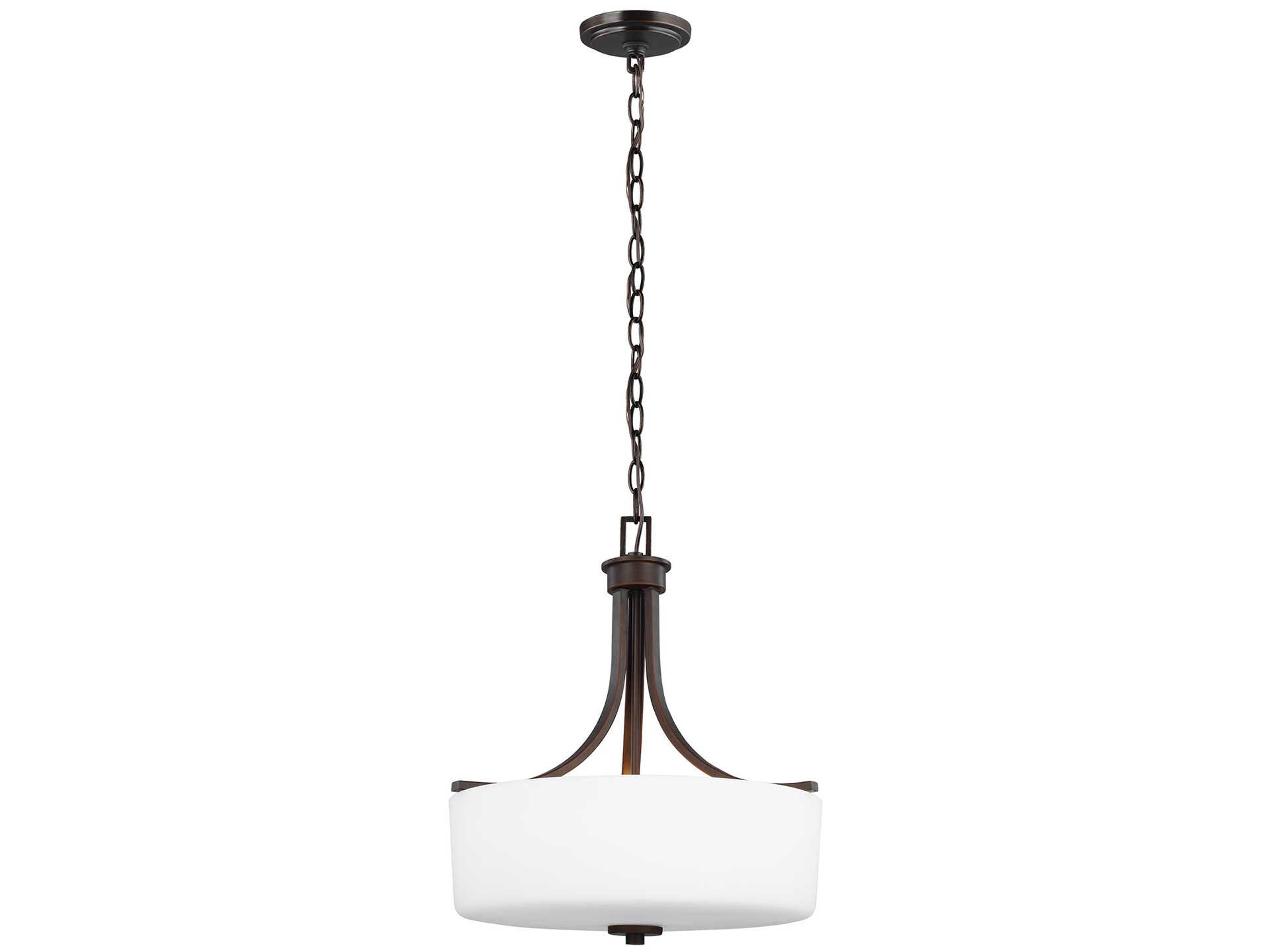 Canfield 3-Light Bronze Glass Chandelier
