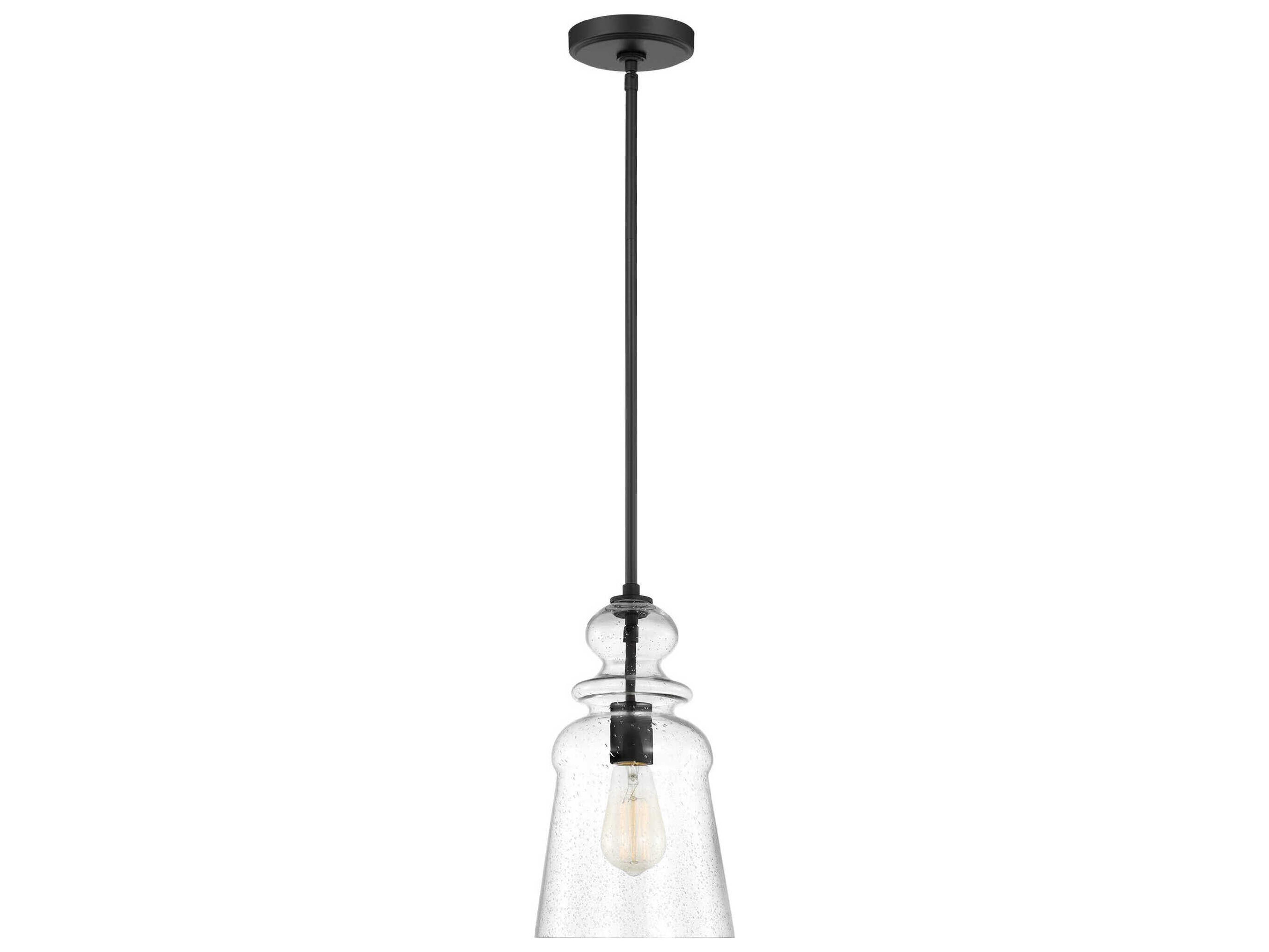 Generation Lighting Kea 1-Light Midnight Black Bell Mini Pendant