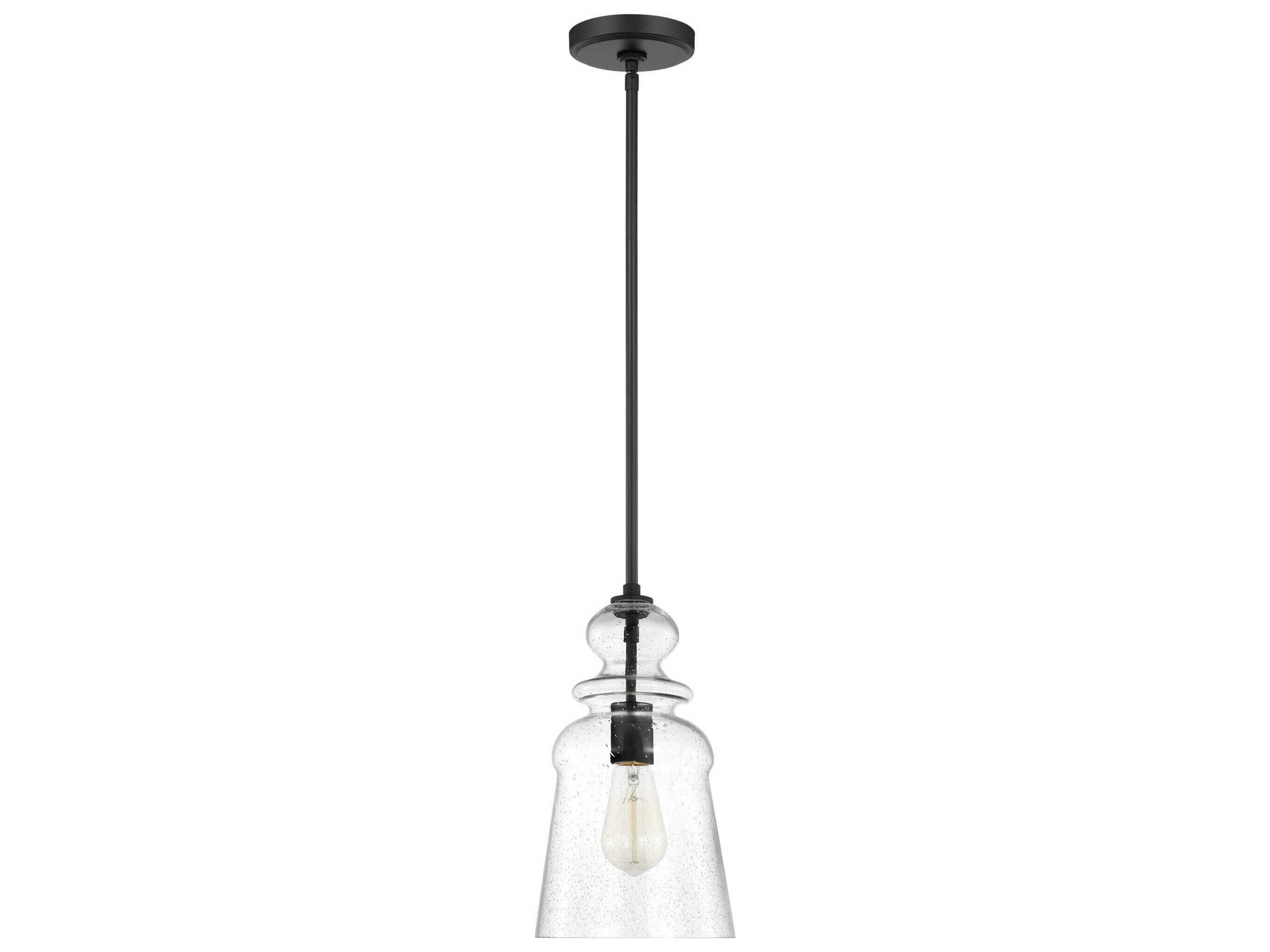Generation Lighting Kea 1-Light Midnight Black Bell Mini Pendant