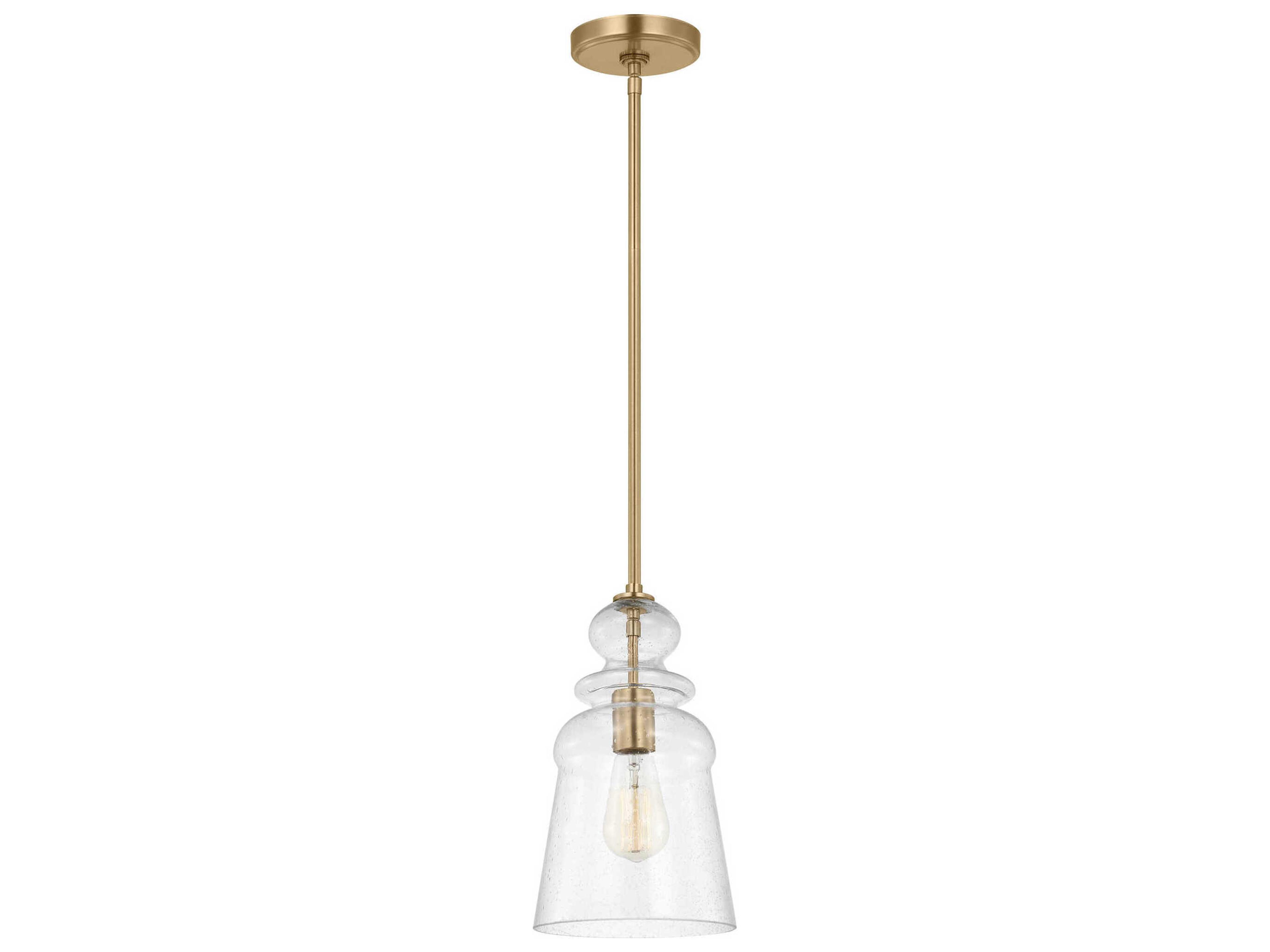 Kea 1-Light Satin Brass Bell Mini Pendant