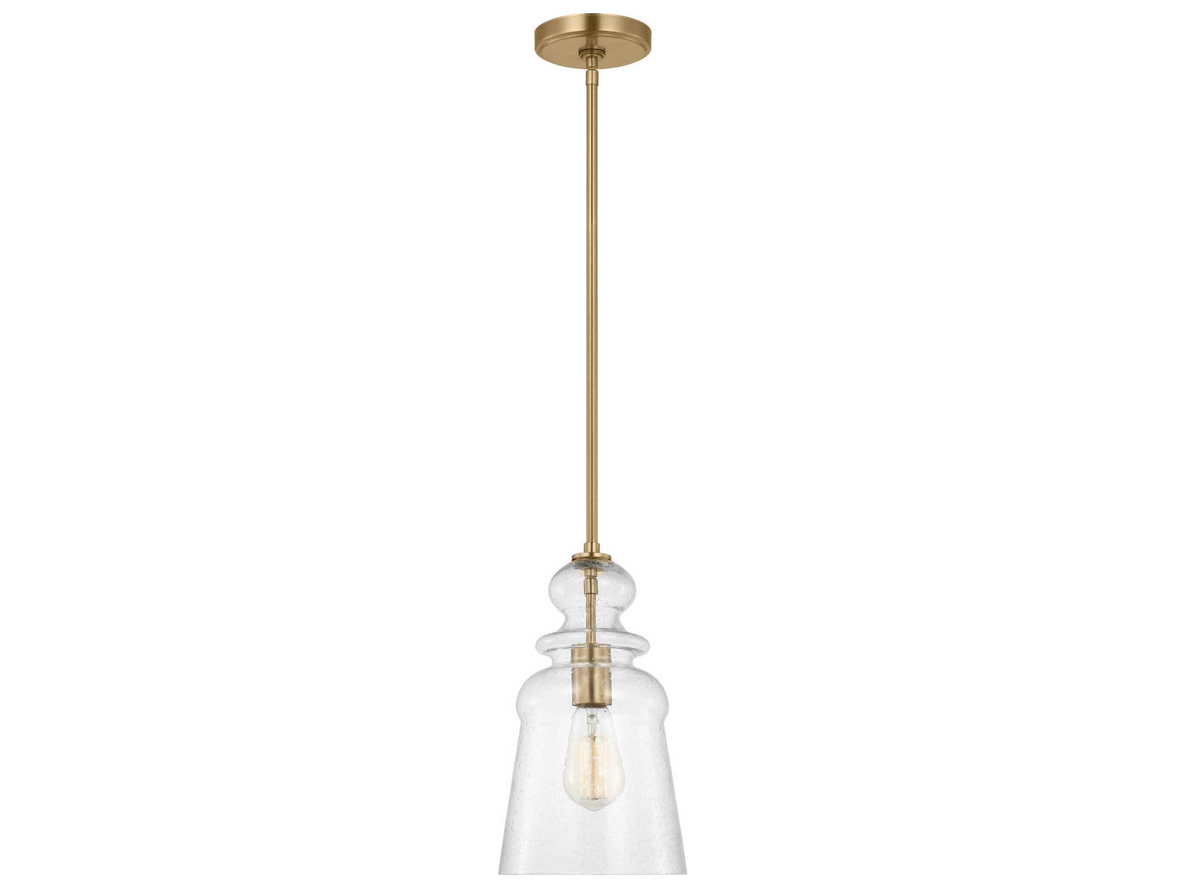 Generation Lighting Kea 1-Light Satin Brass Bell Mini Pendant