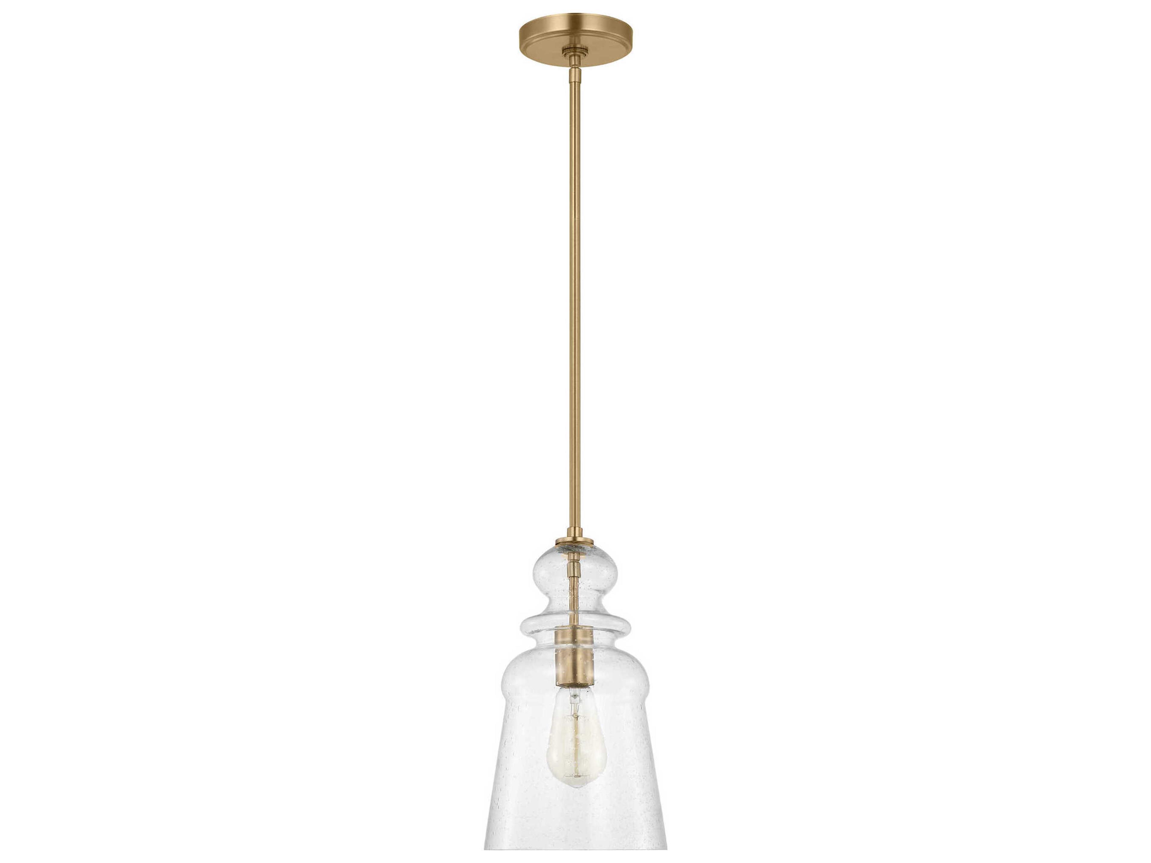 Generation Lighting Kea 1-Light Satin Brass Bell Mini Pendant