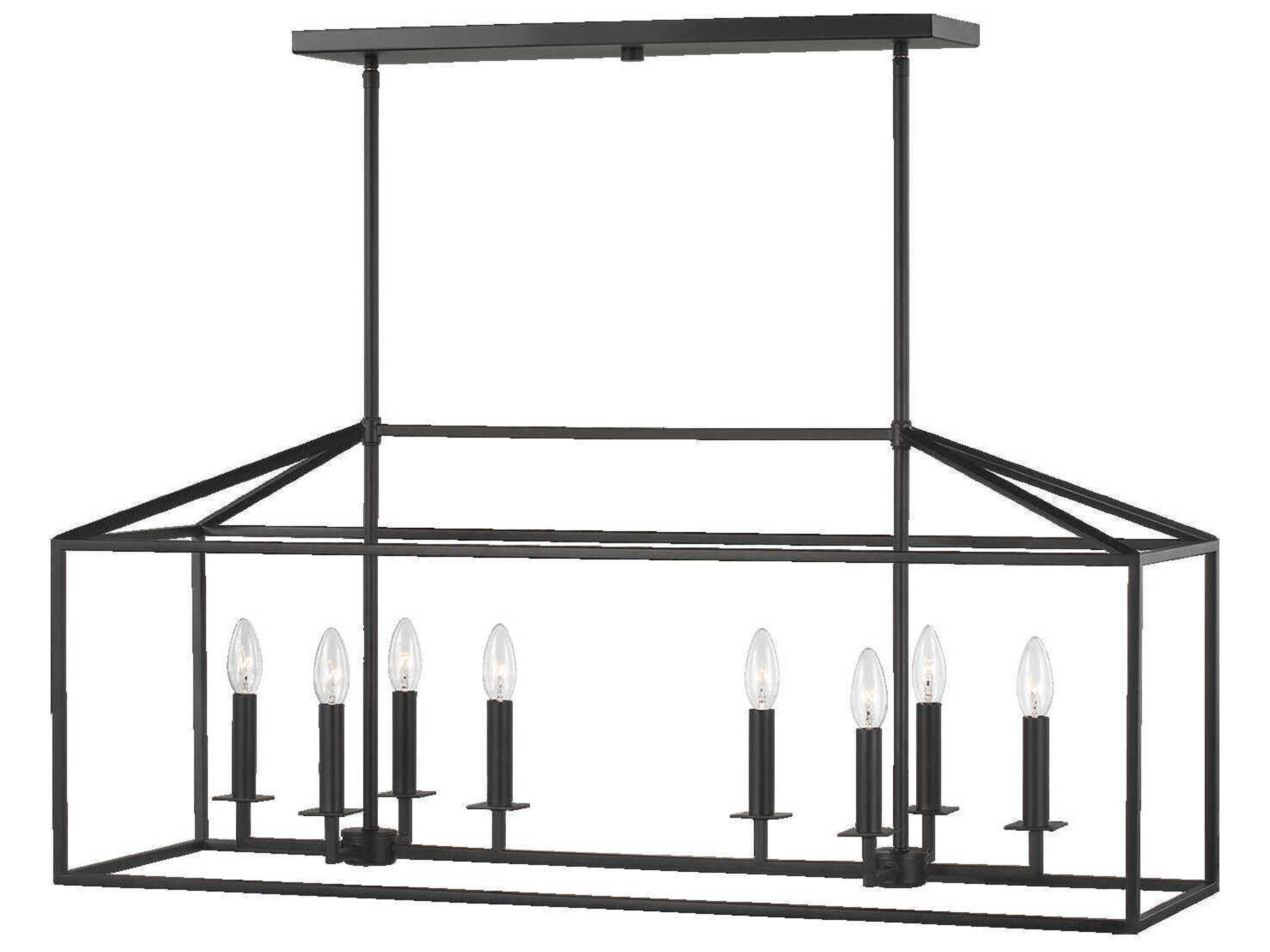 Perryton 8-Light Linear Chandelier in Midnight Black