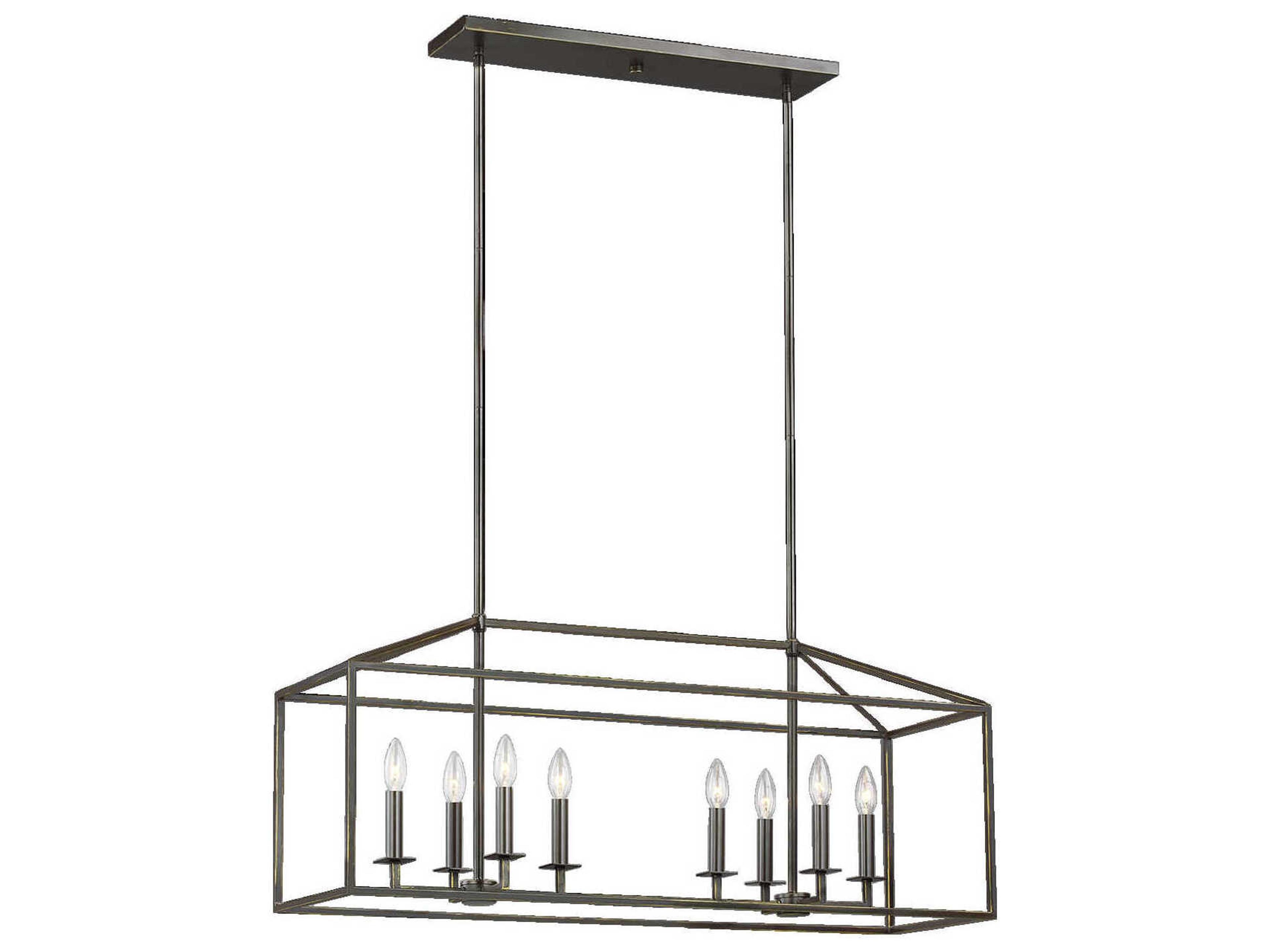 Perryton 8-Light Linear Pendant Light in Bronze