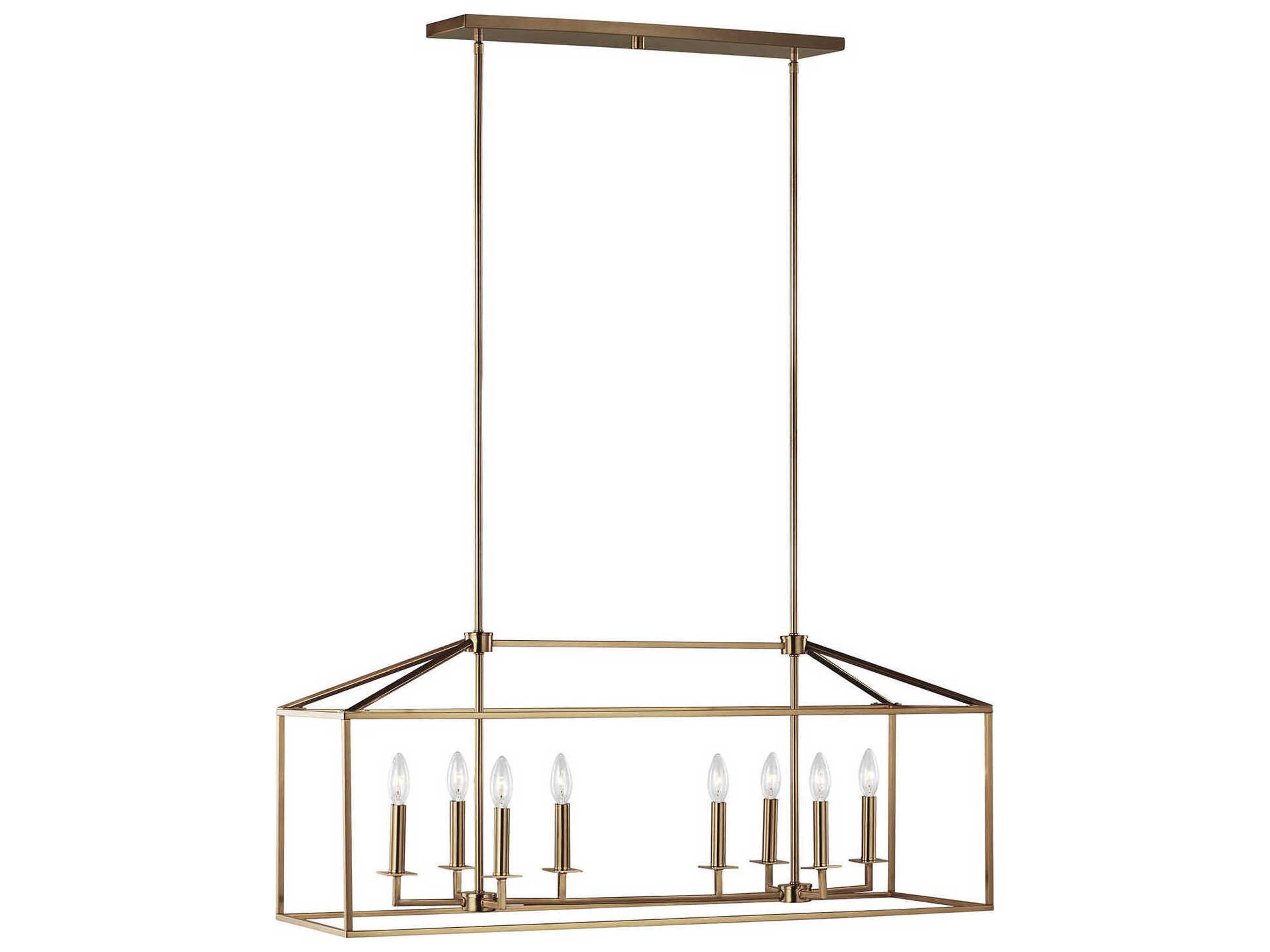 Perryton 8-Light Linear Pendant Light in Satin Brass