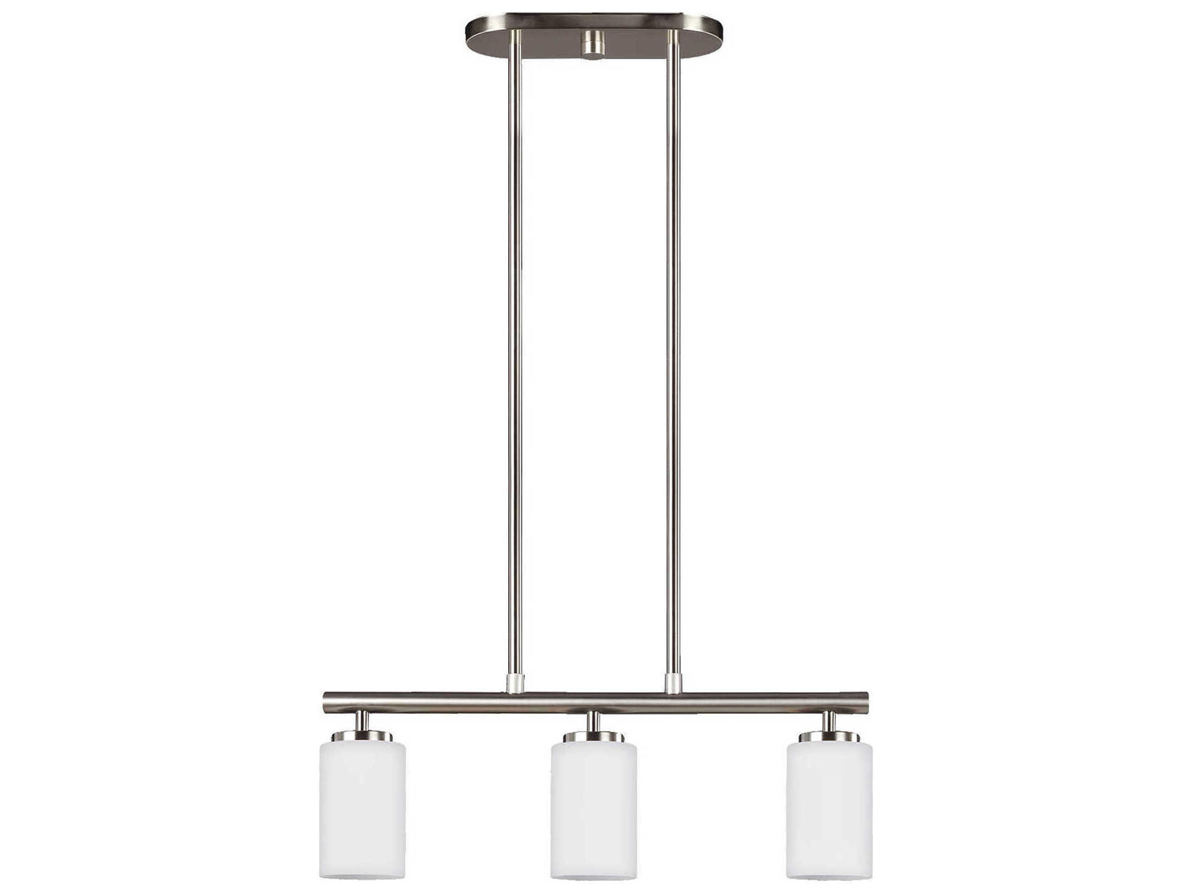 Oslo 3-Light Linear Pendant Light in Brushed Nickel