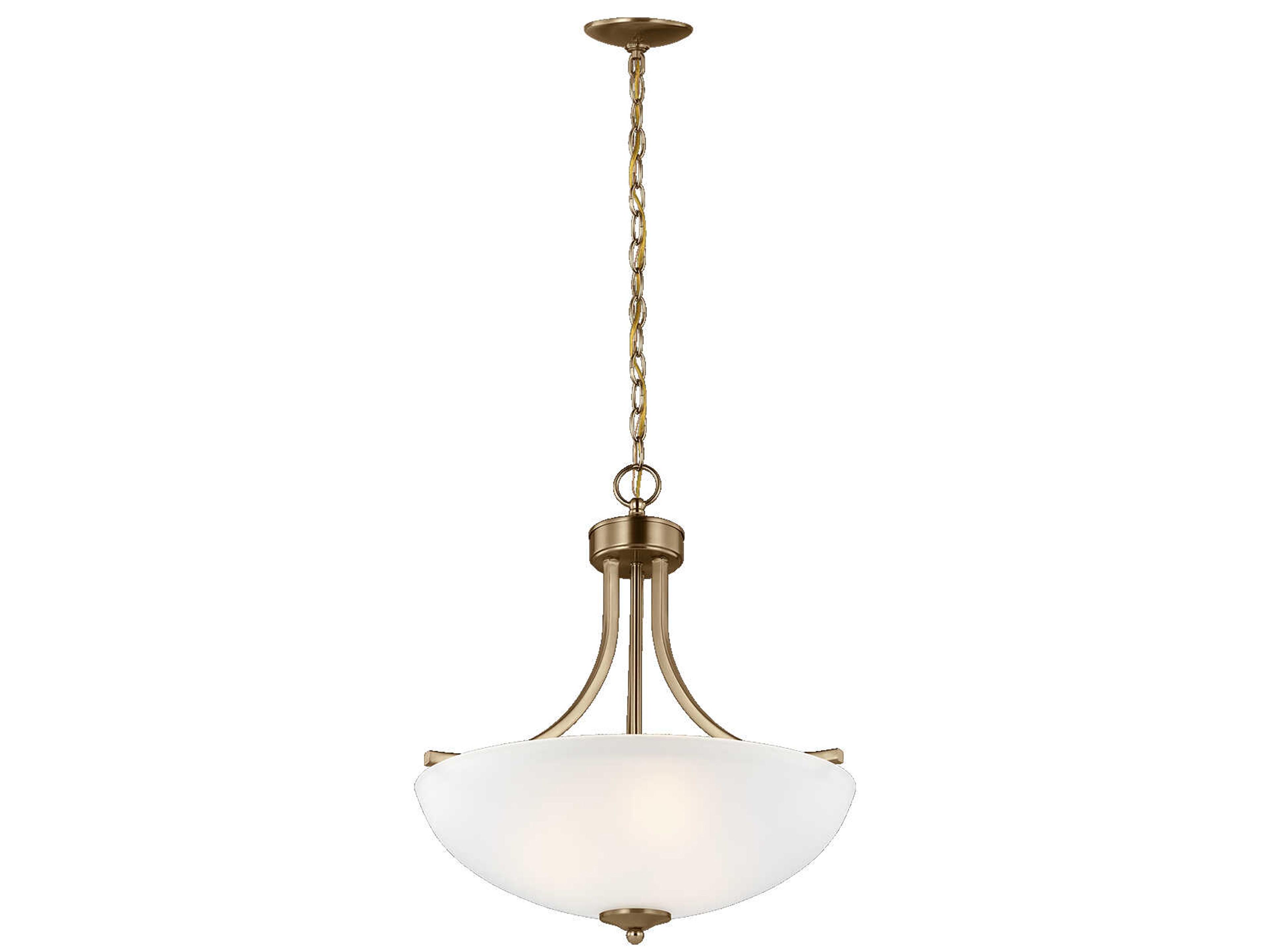 Geary 3-Light Satin Brass Glass Bowl Pendant