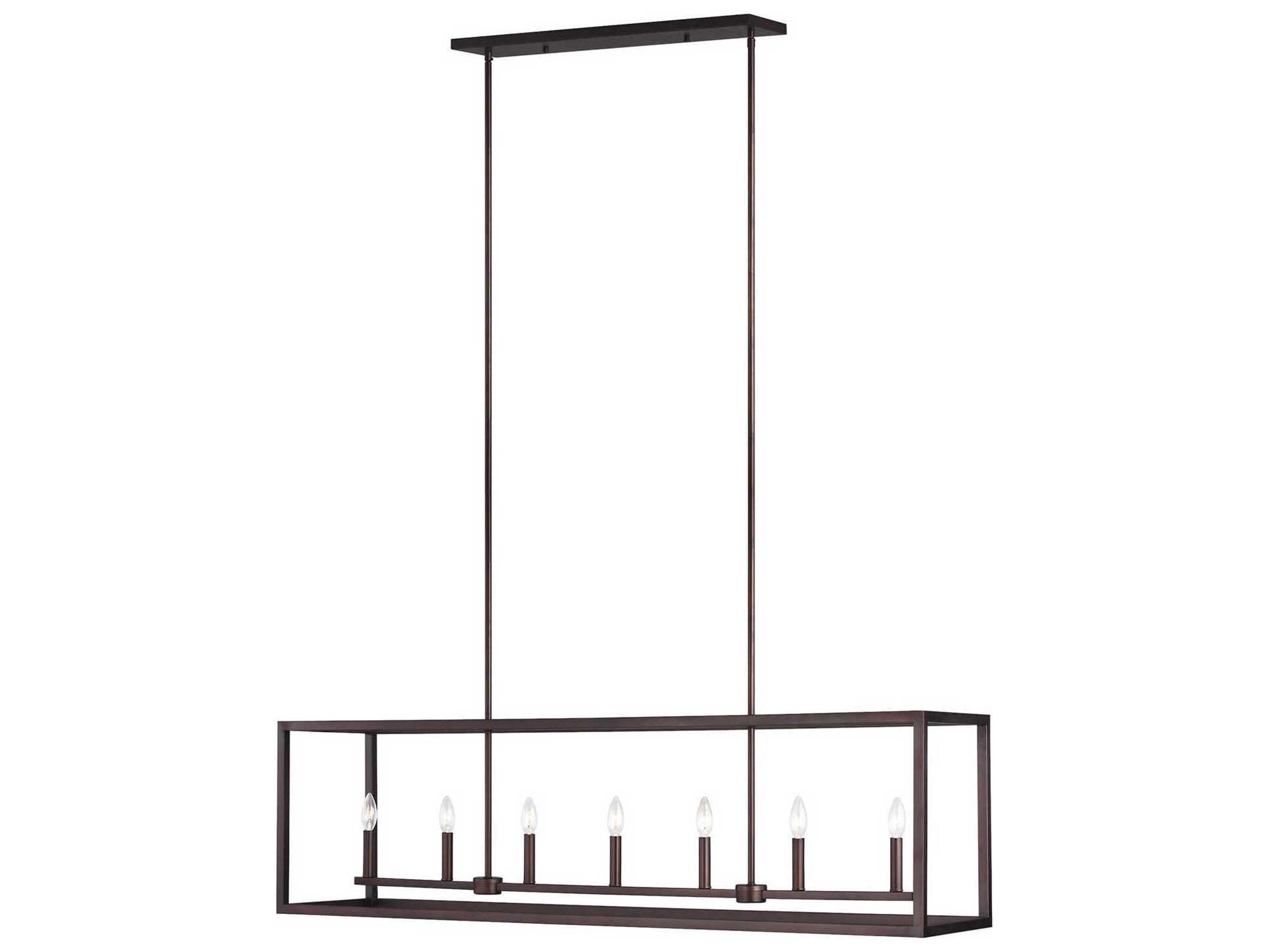 Moffet Street 7-Light Bronze Linear Island Pendant