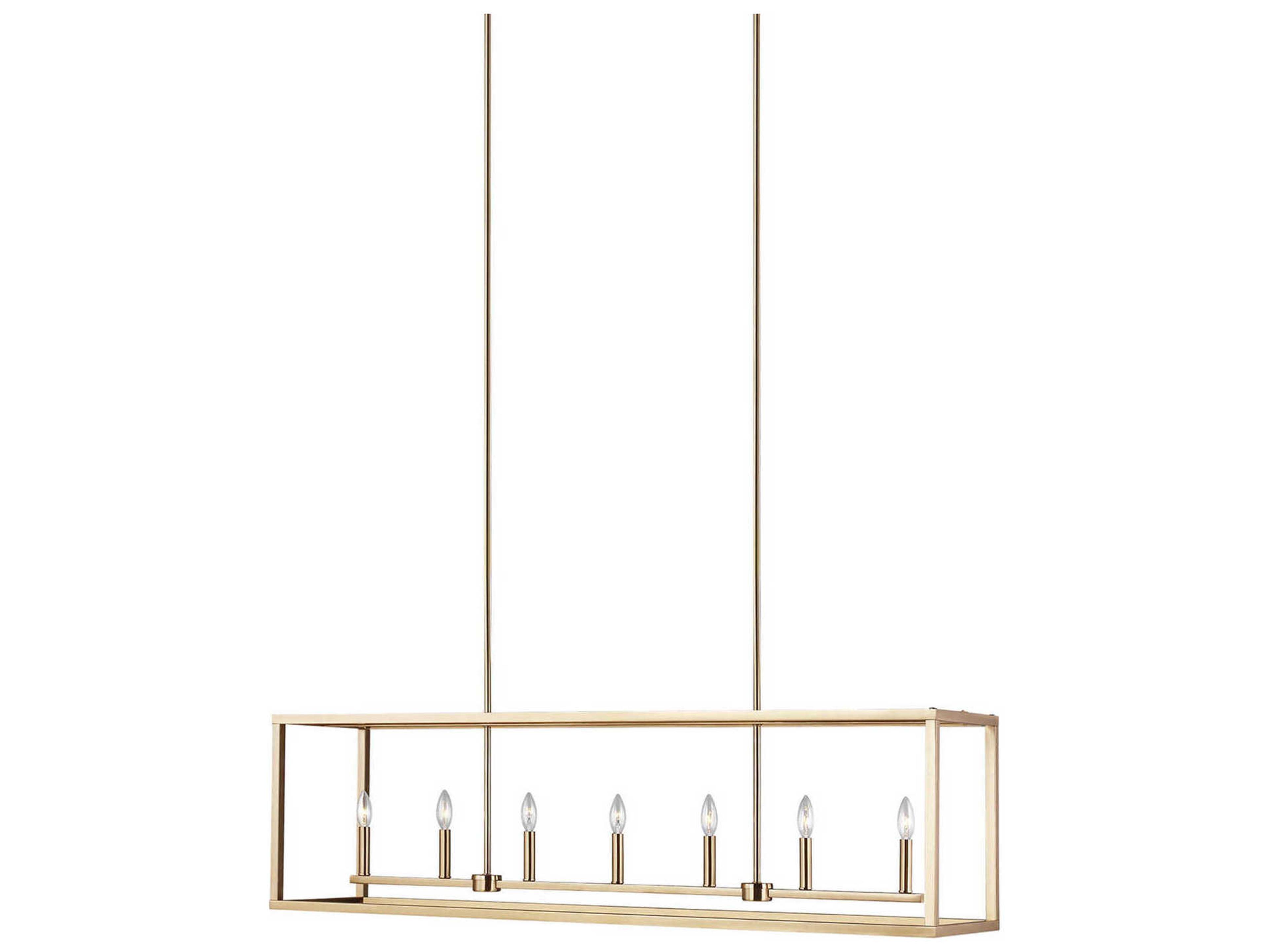 Moffet Street 7-Light Satin Brass Linear Island Pendant