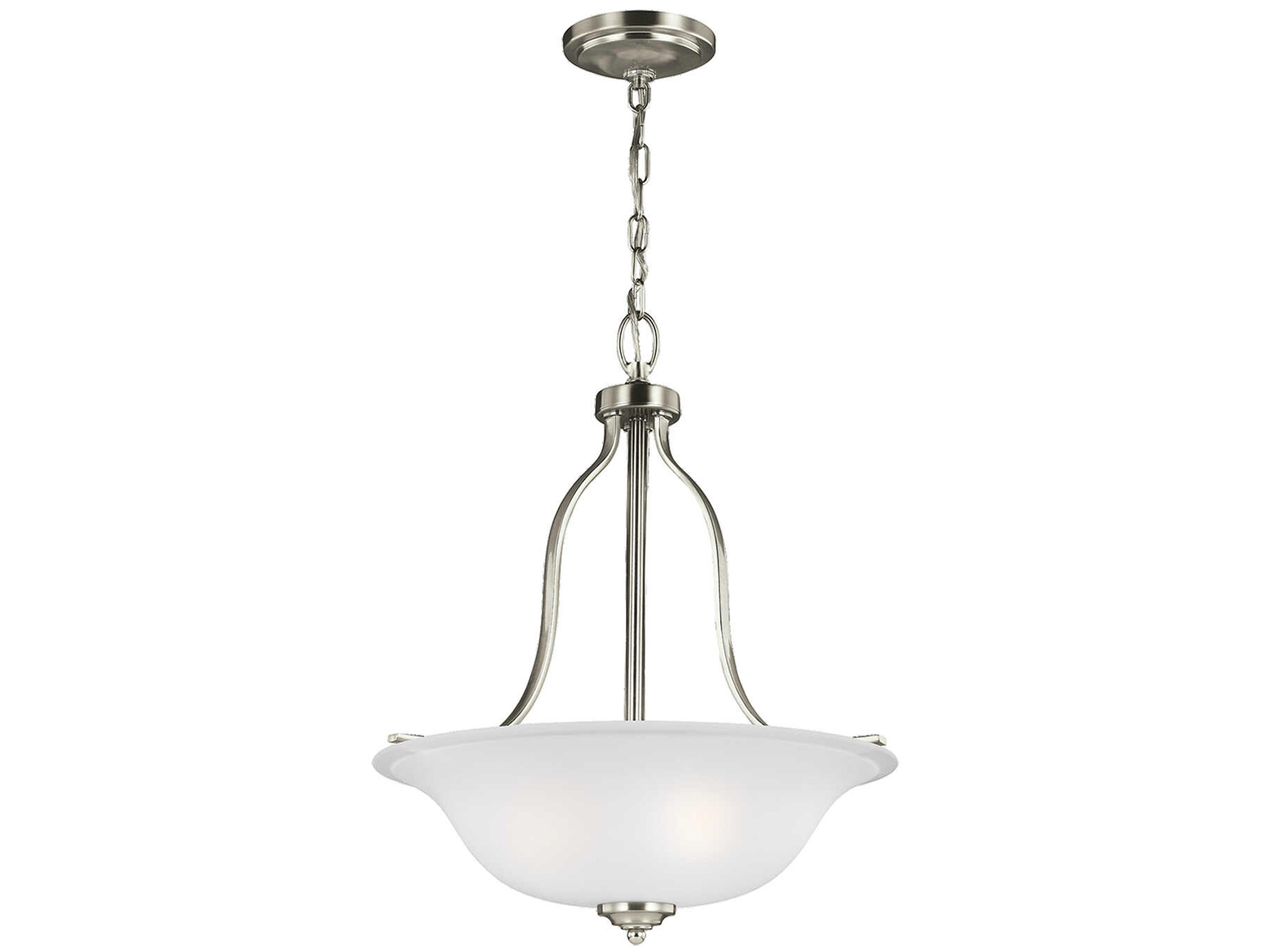 Emmons 3-Light Brushed Nickel Glass Bowl Pendant