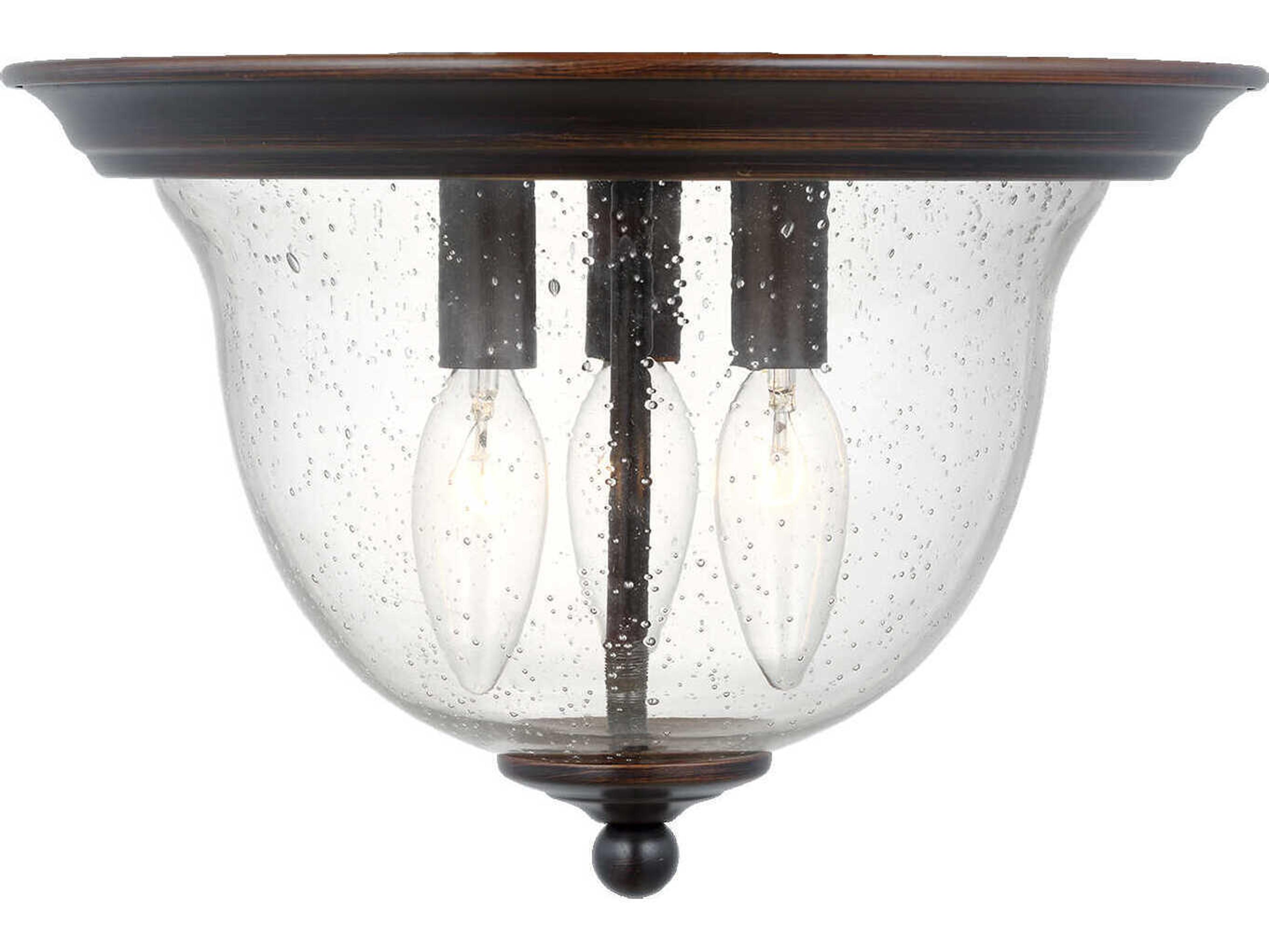 Belton 3-Light Bronze Glass Flush Mount