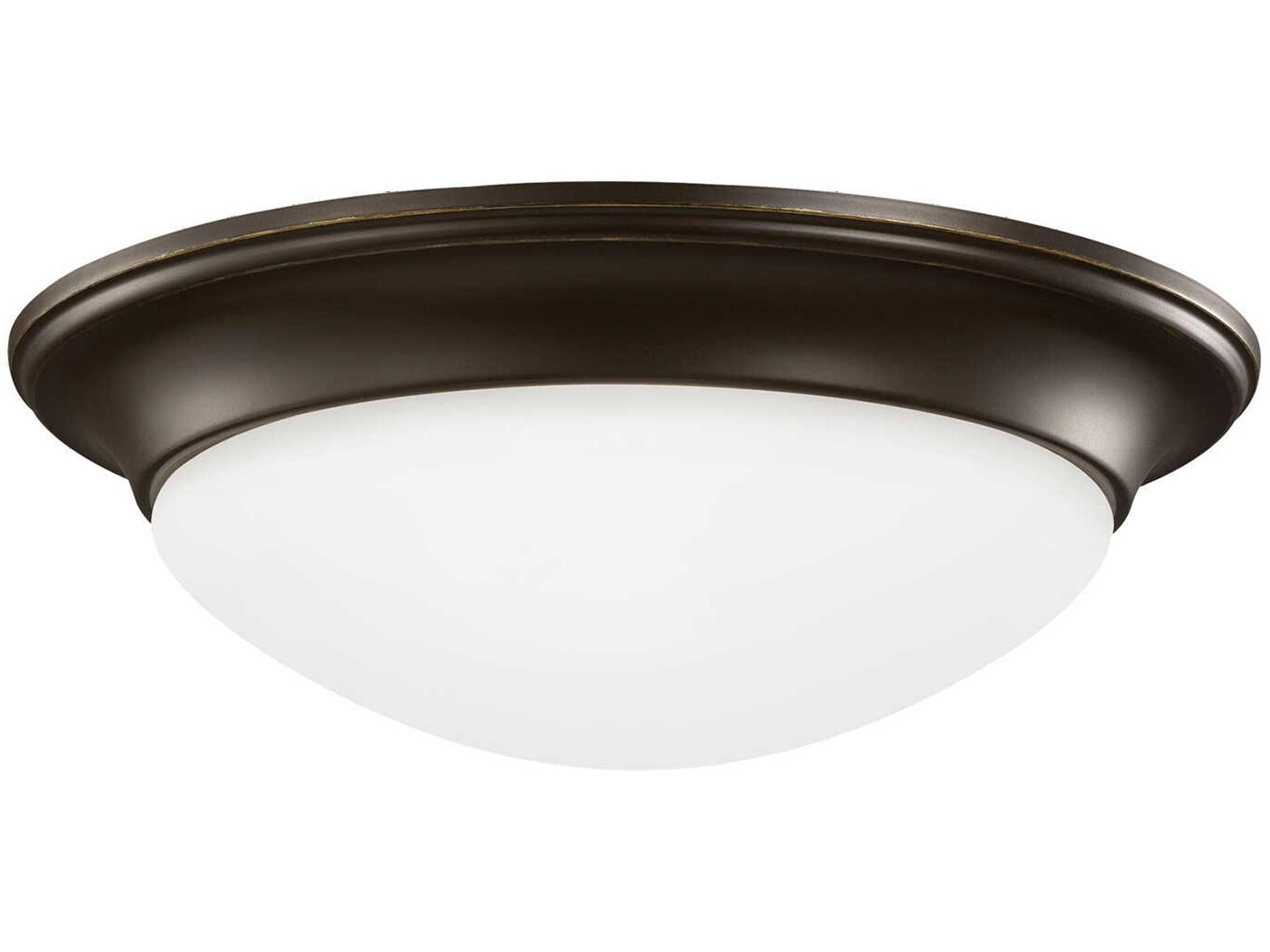 Nash 1-Light Bronze Glass Bowl Flush Mount