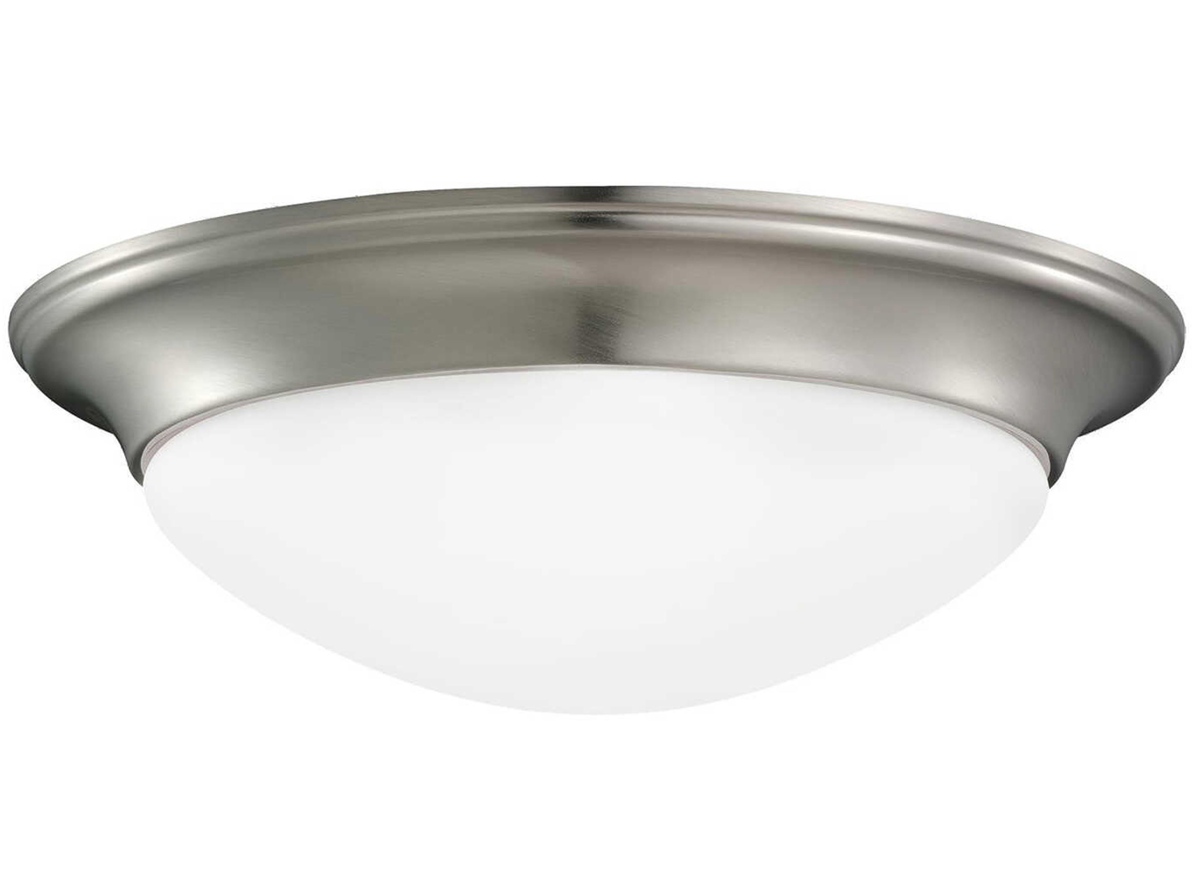 Nash 1-Light Brushed Nickel Glass Bowl Flush Mount