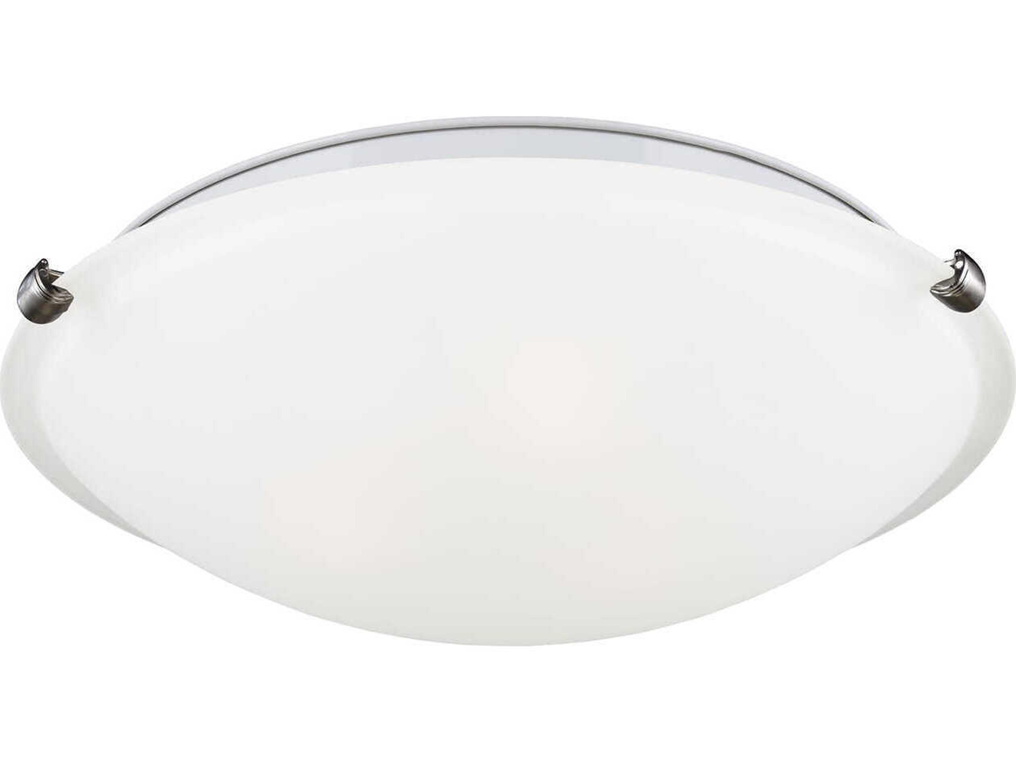 Clip 3-Light Brushed Nickel Glass Bowl Flush Mount