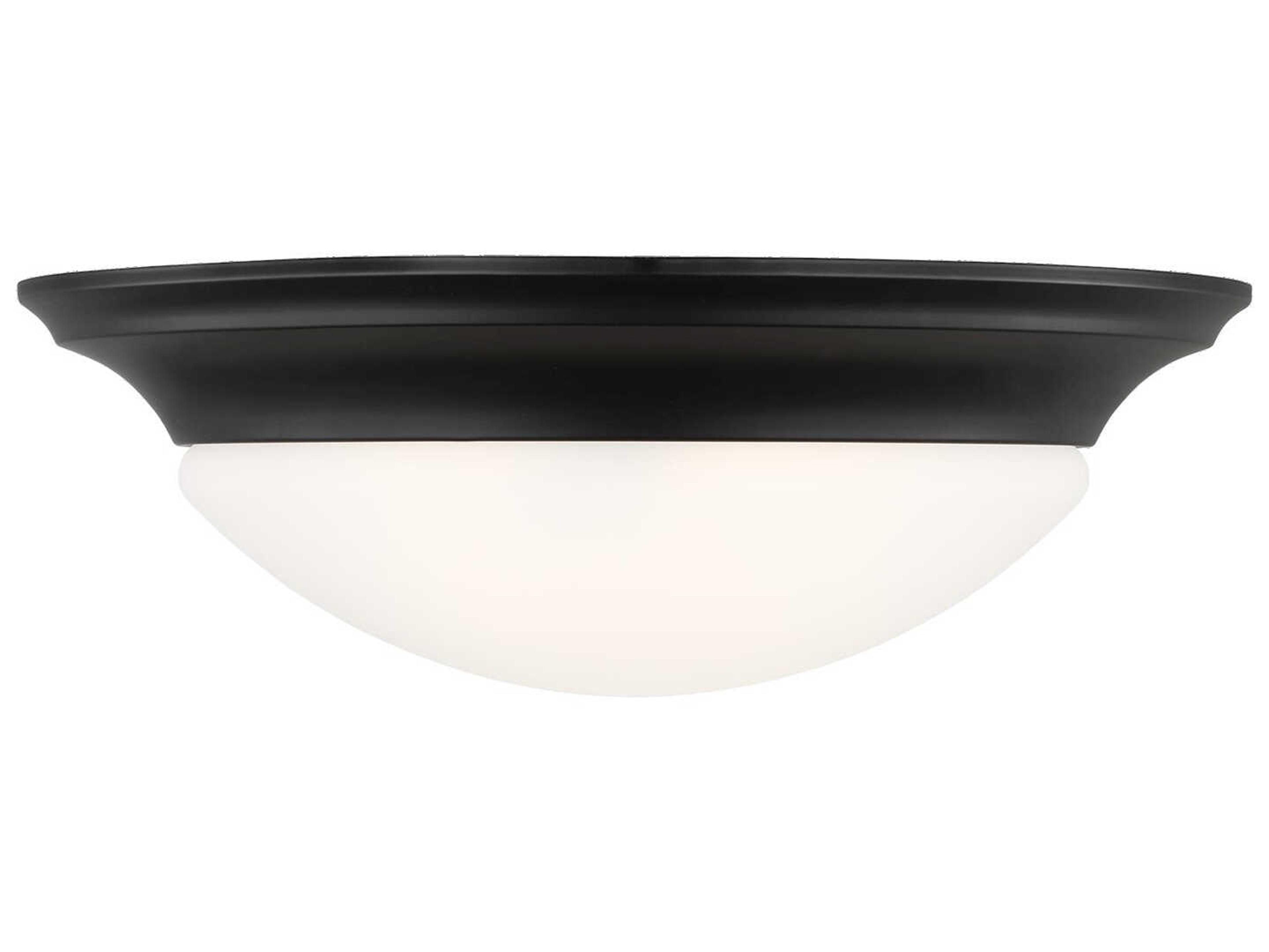Nash 3-Light Midnight Black Glass Bowl Flush Mount