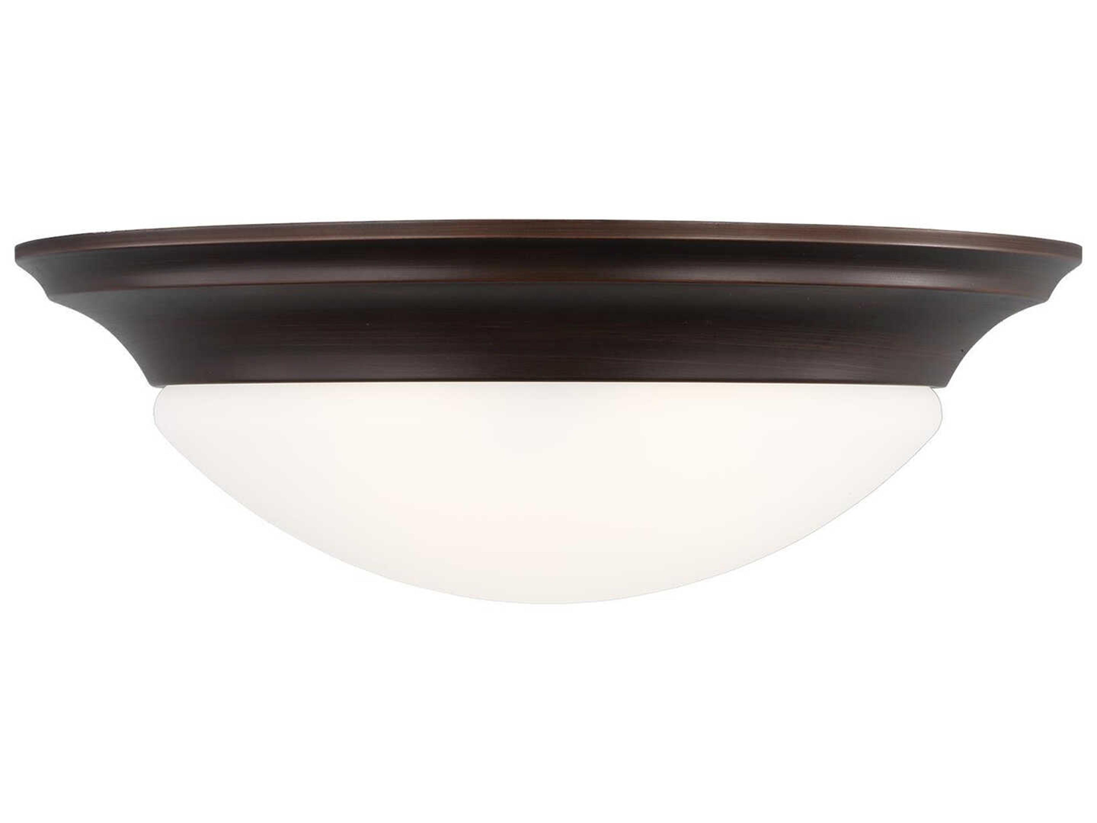 Nash 3-Light Bronze Glass Bowl Flush Mount
