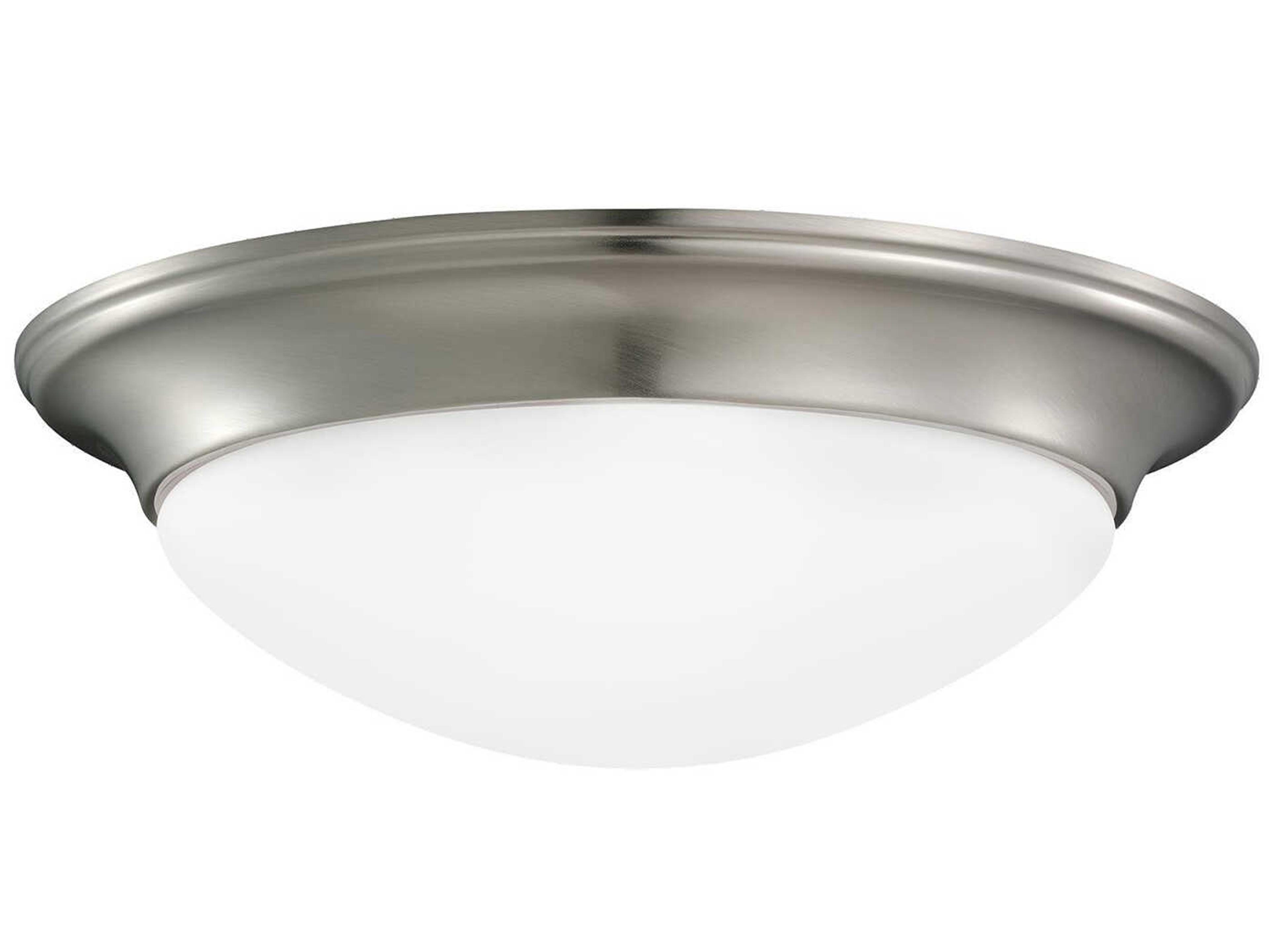 Nash 3-Light Brushed Nickel Glass Bowl Flush Mount