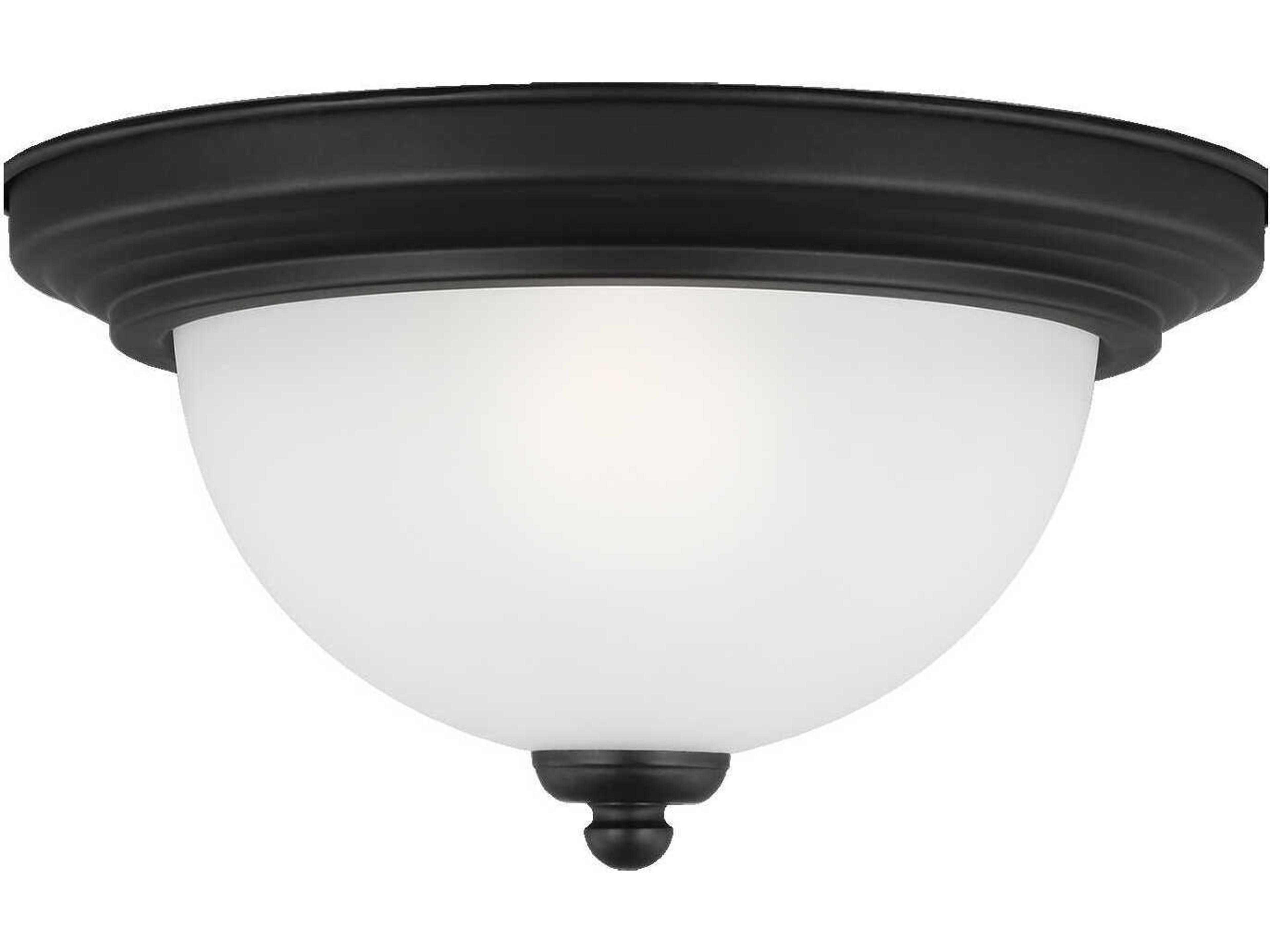 Geary 1-Light Midnight Black Glass Bowl Flush Mount