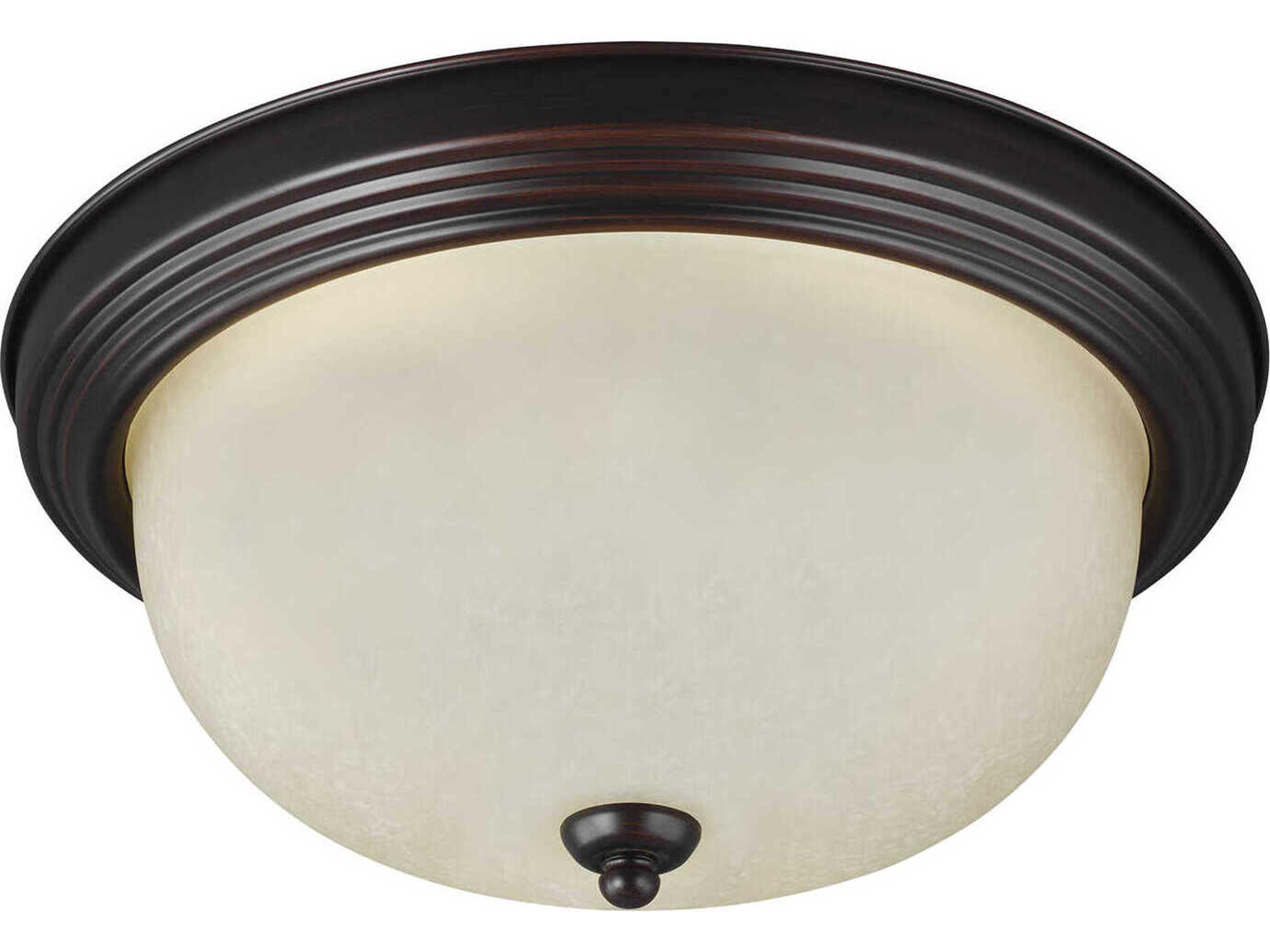 Geary 1-Light Bronze Glass Bowl Flush Mount