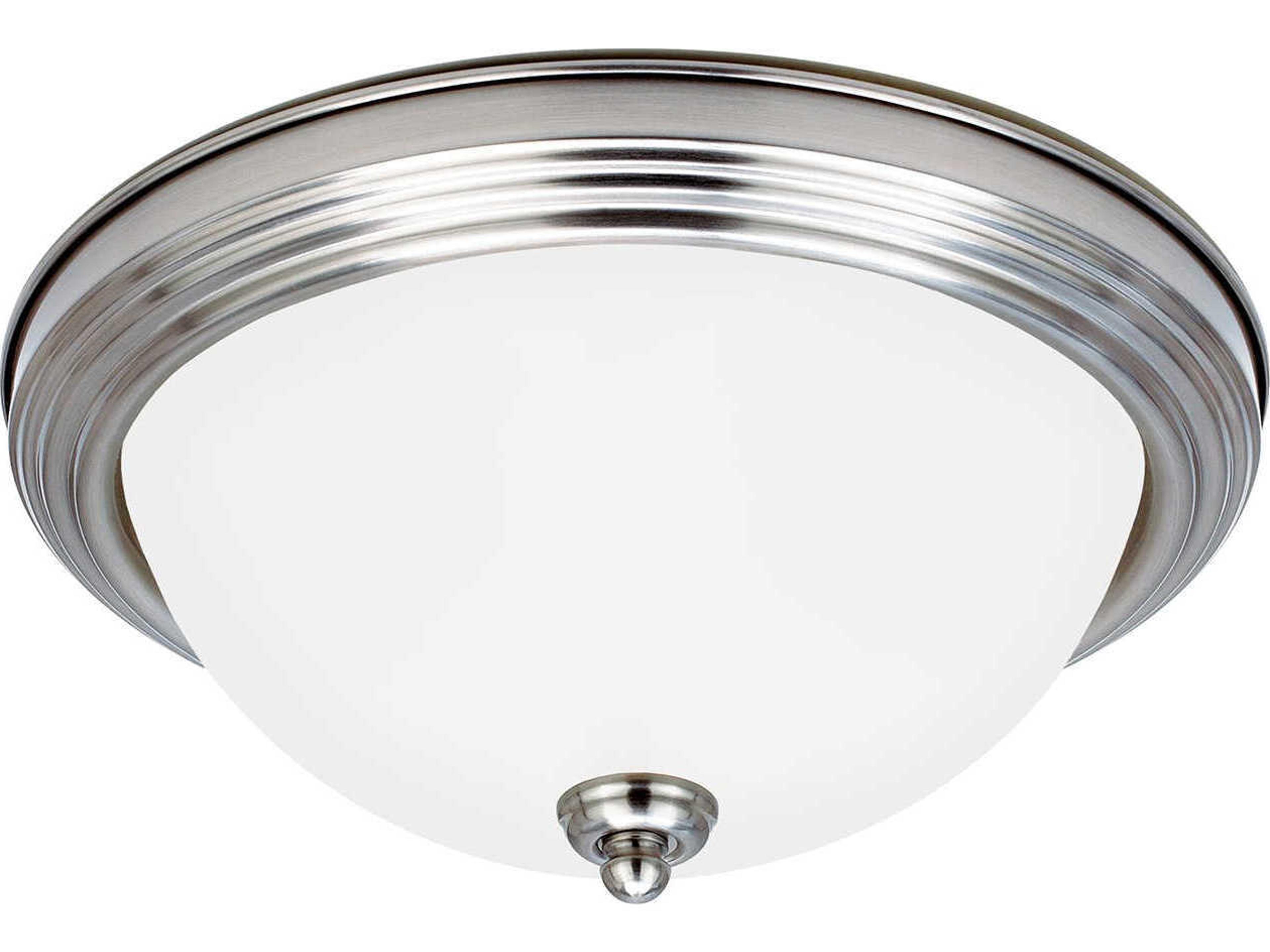 Geary 1-Light Brushed Nickel Glass Bowl Flush Mount