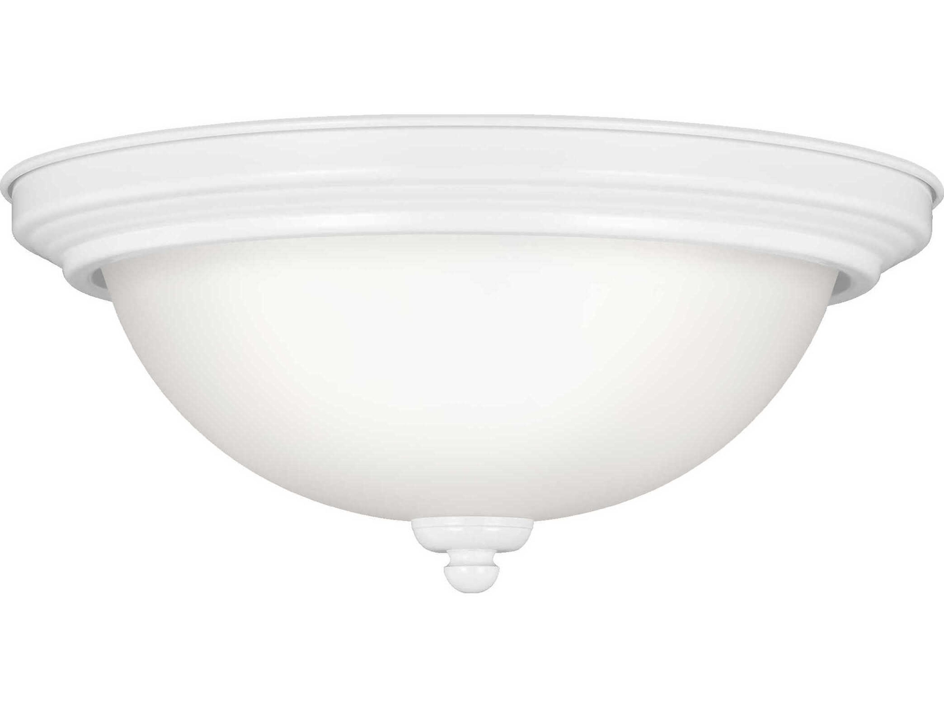 Geary 2-Light White Glass Bowl Flush Mount