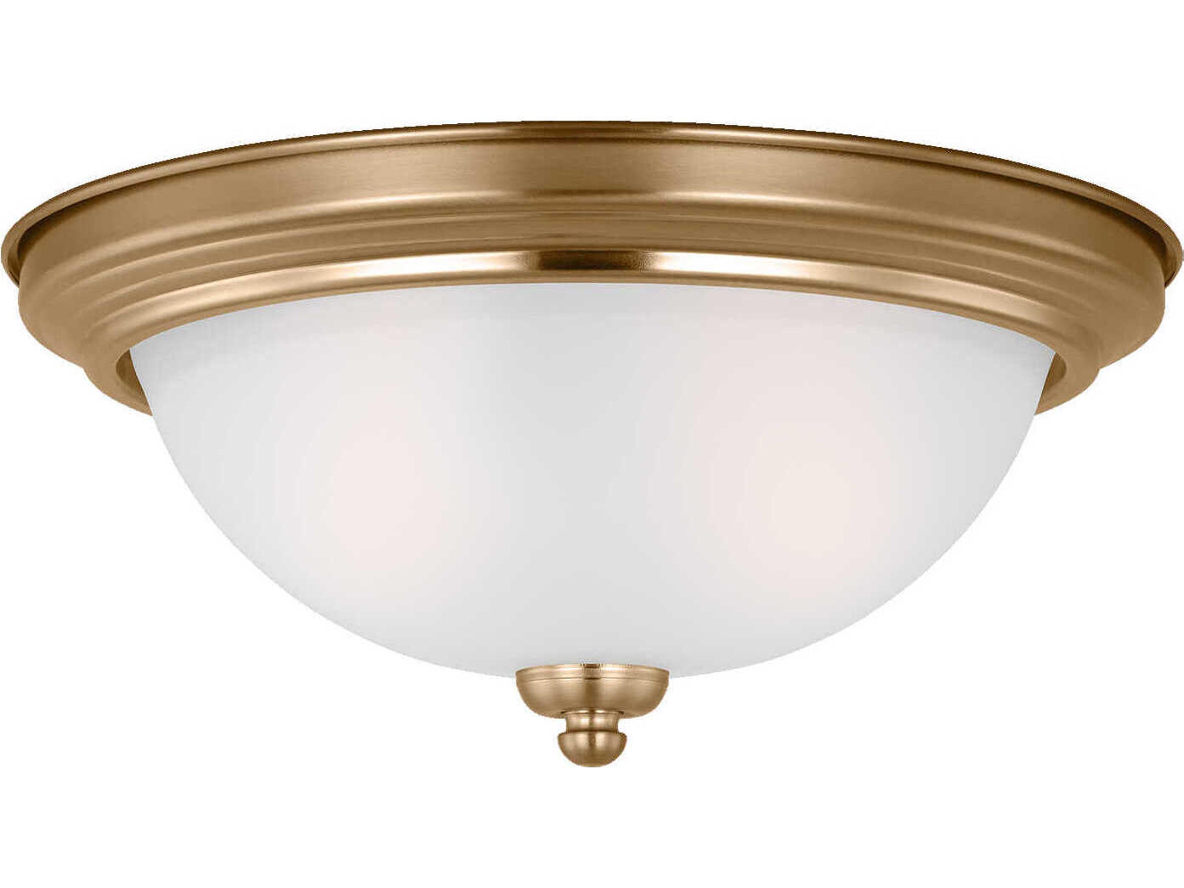 Geary 2-Light Satin Brass Glass Bowl Flush Mount