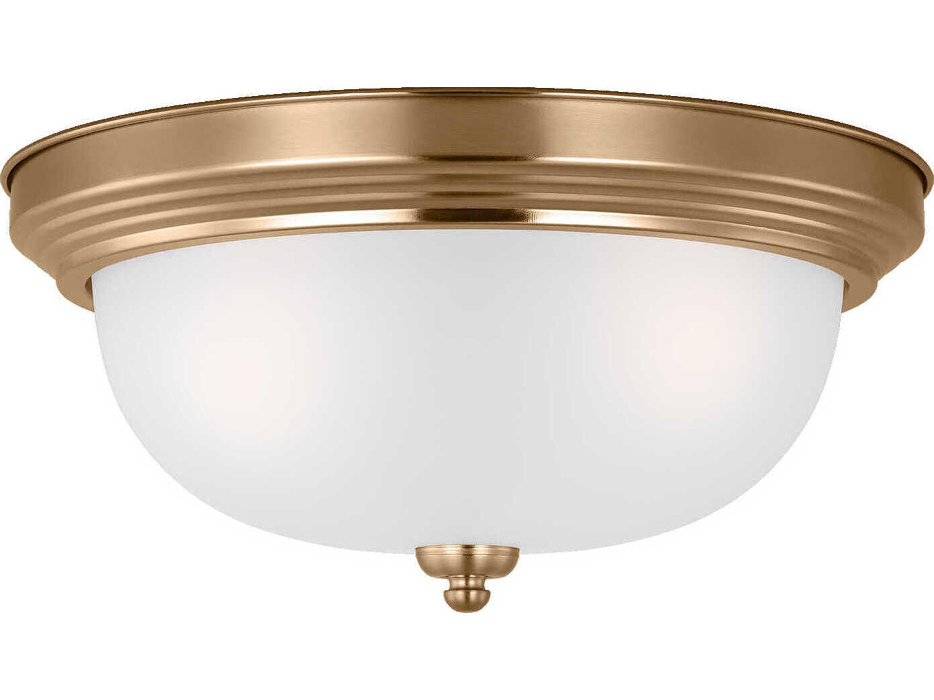 Geary 3-Light Satin Brass Glass Bowl Flush Mount