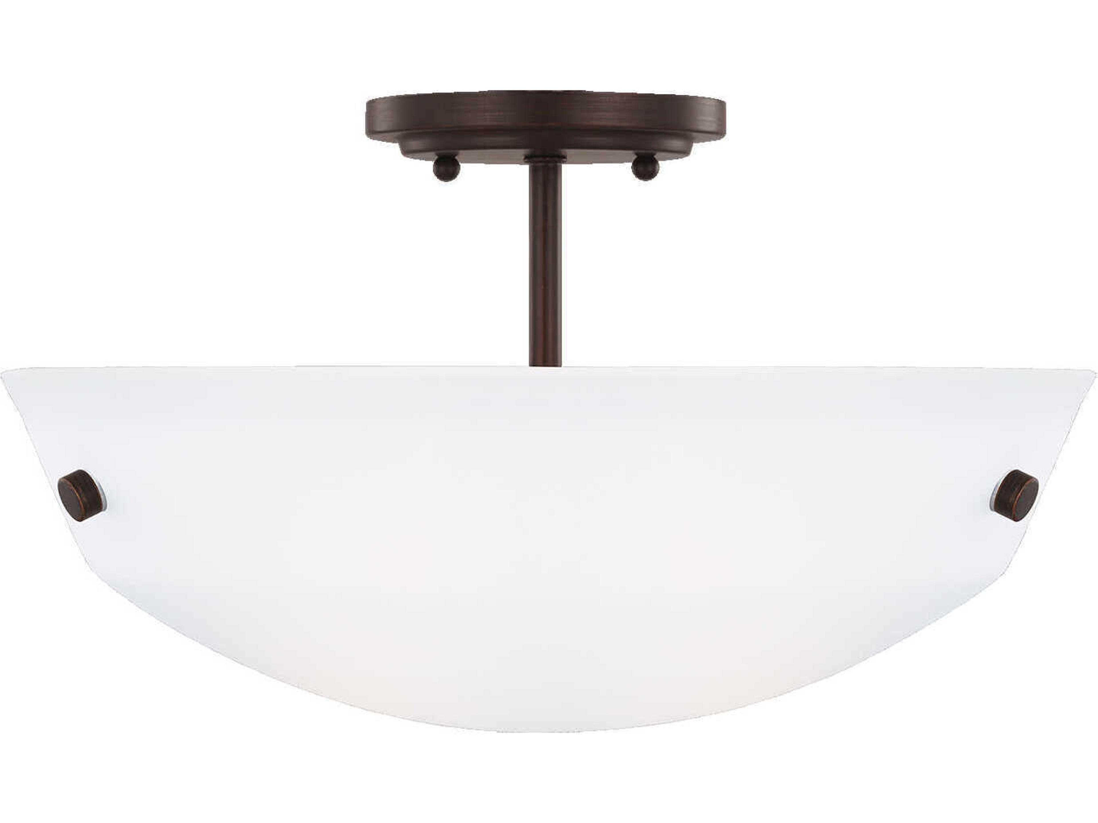 Kerrville 2-Light Bronze Glass Bowl Semi Flush Mount