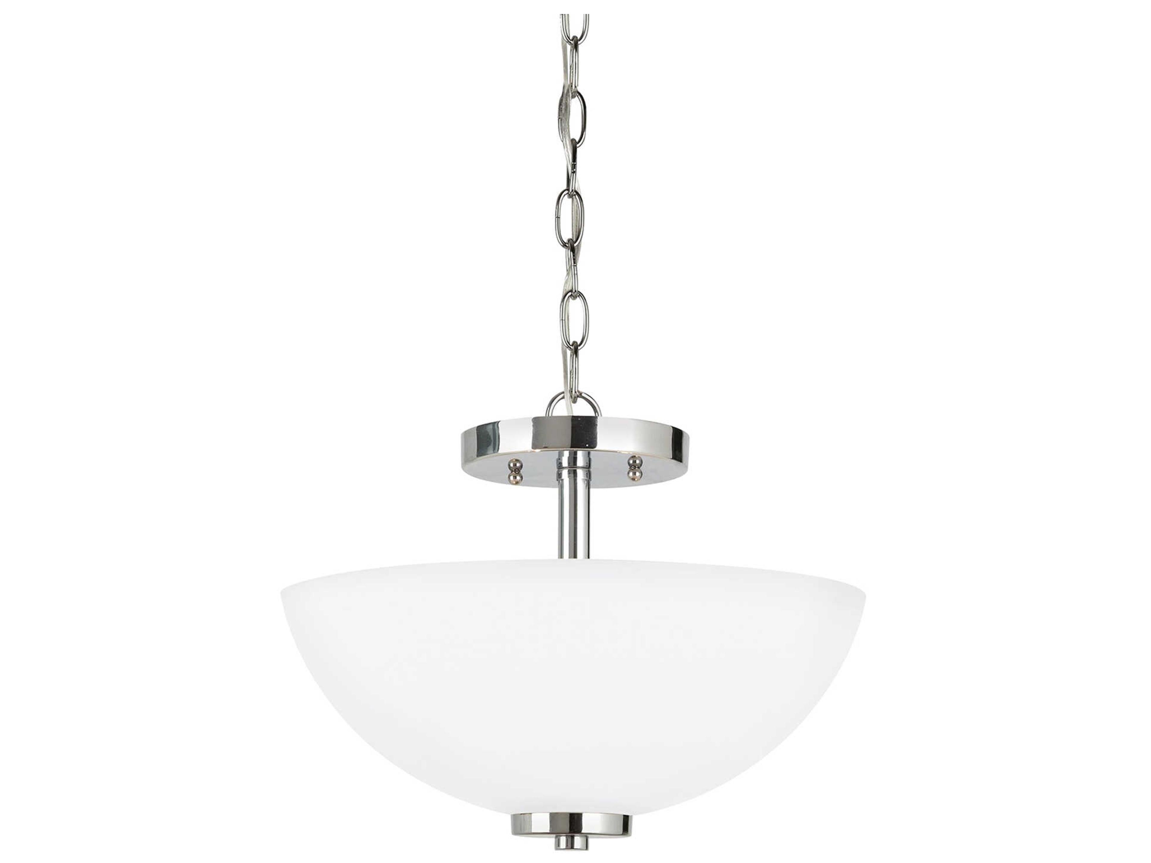 Oslo 2-Light Chrome Glass Bowl Pendant
