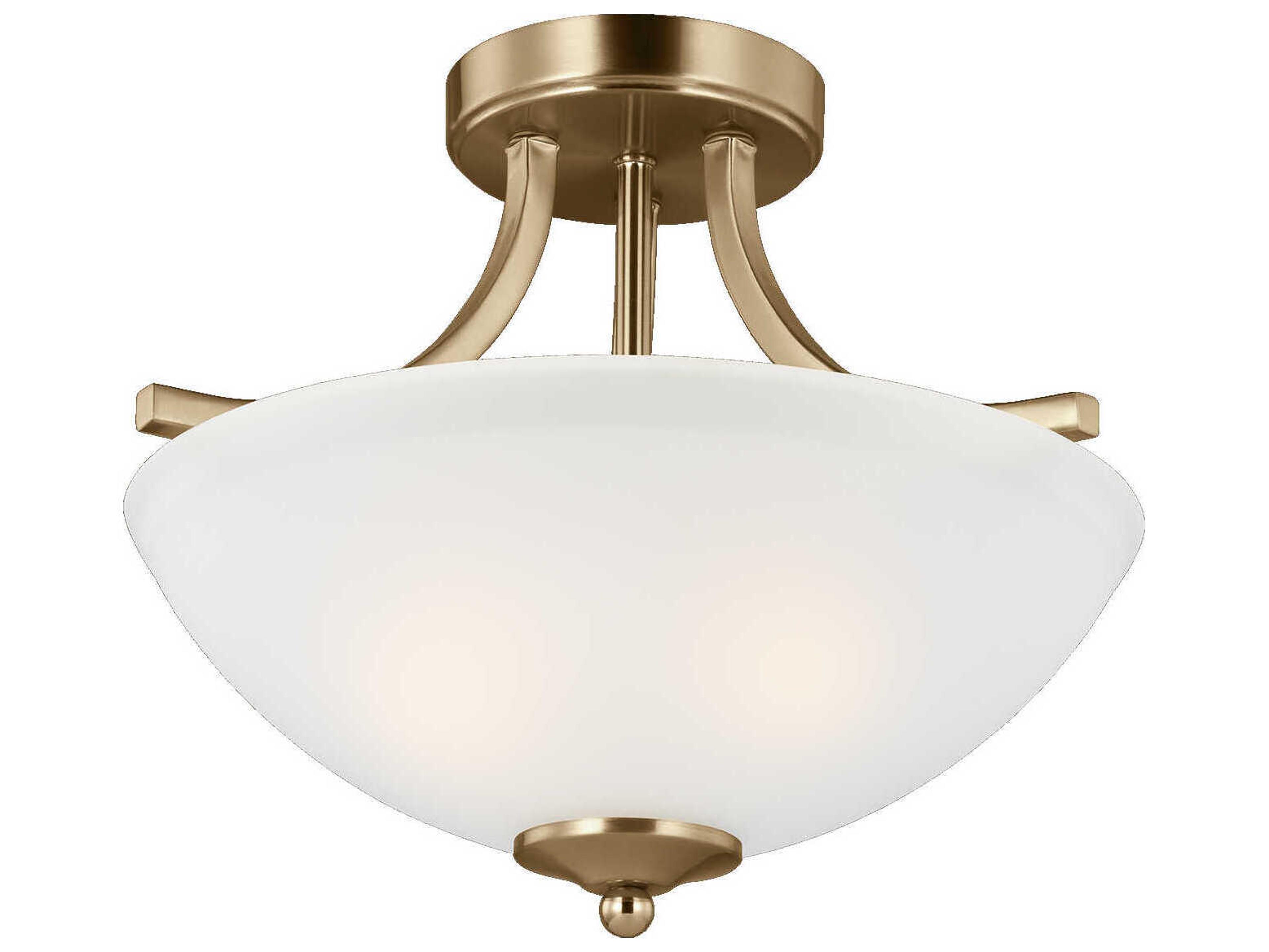 Geary 2-Light Satin Brass Glass Bowl Pendant