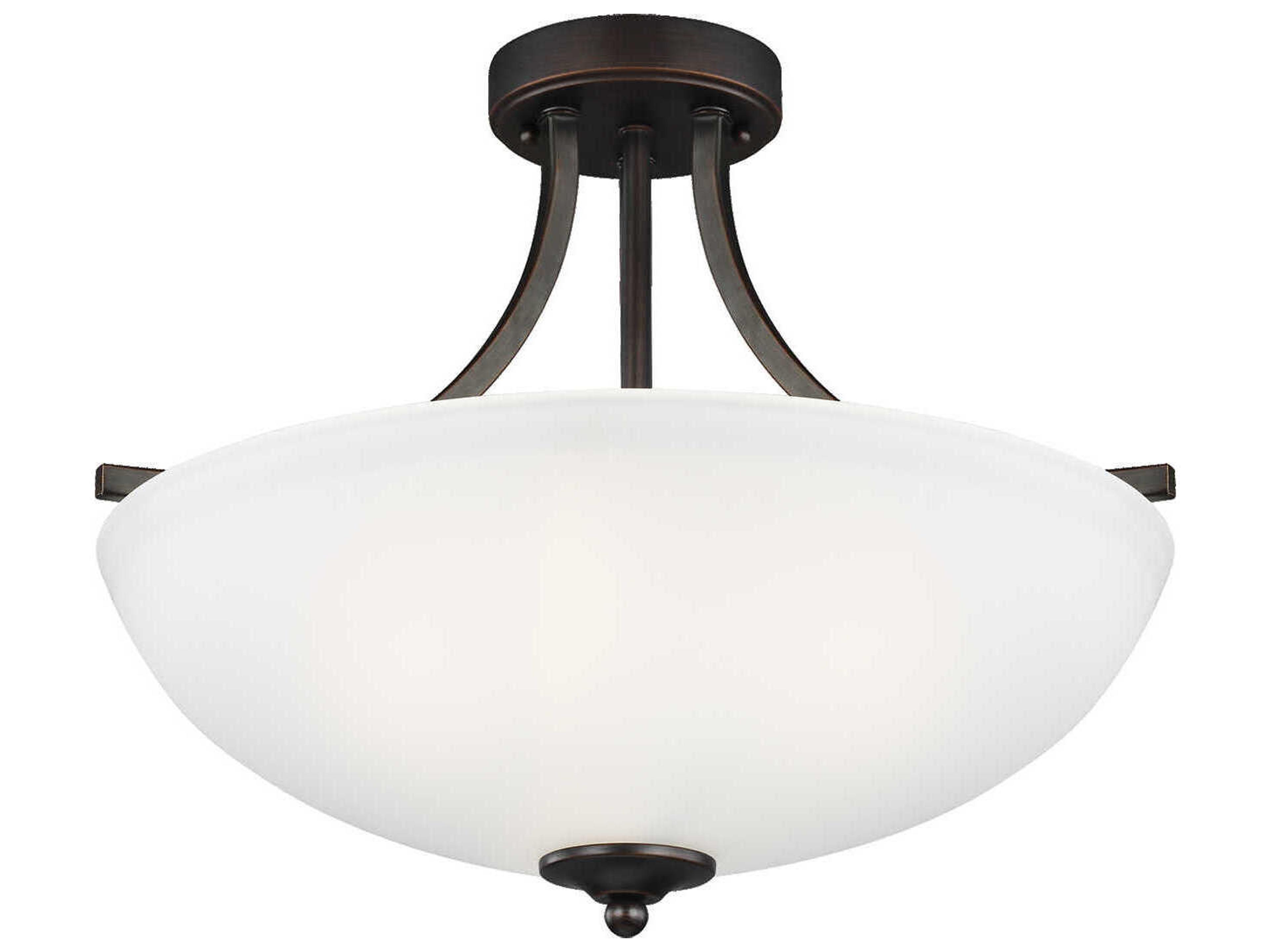 Geary 3-Light Bronze Glass Bowl Semi Flush Mount