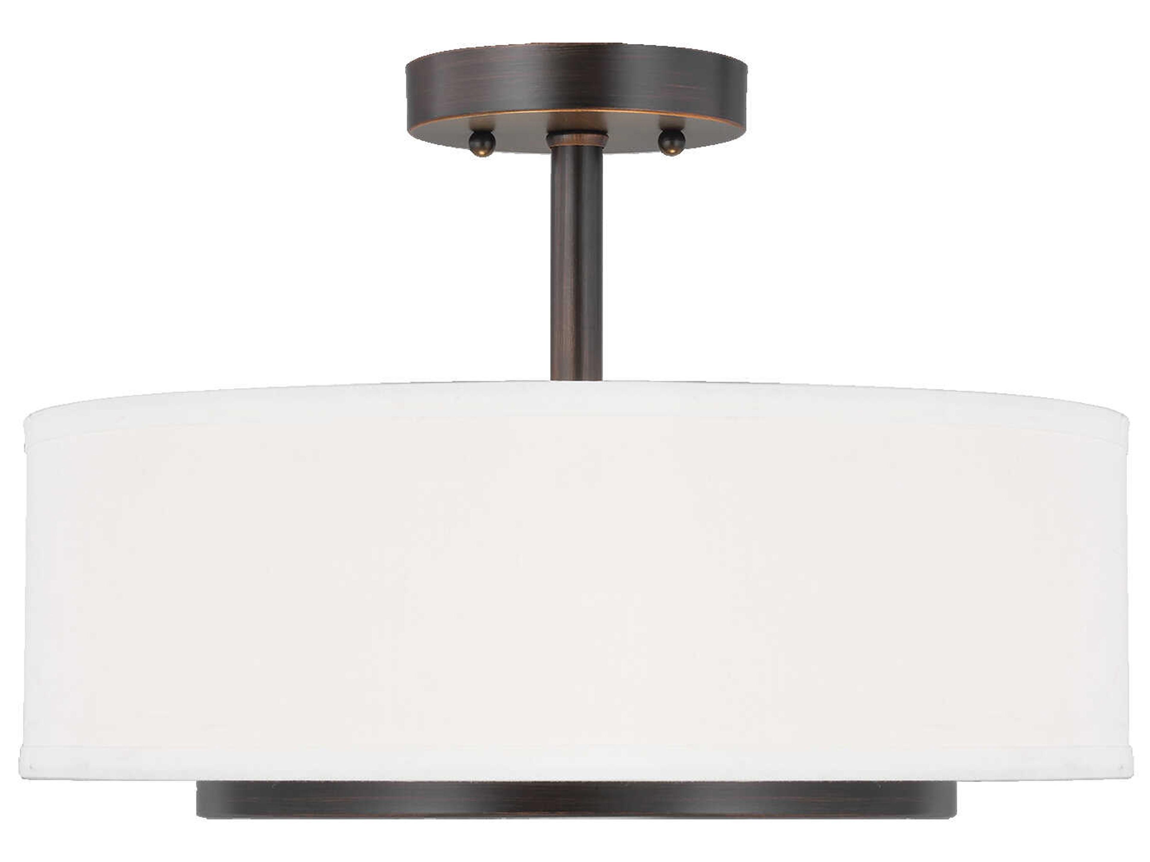 Nance 2-Light Bronze Glass Drum Pendant