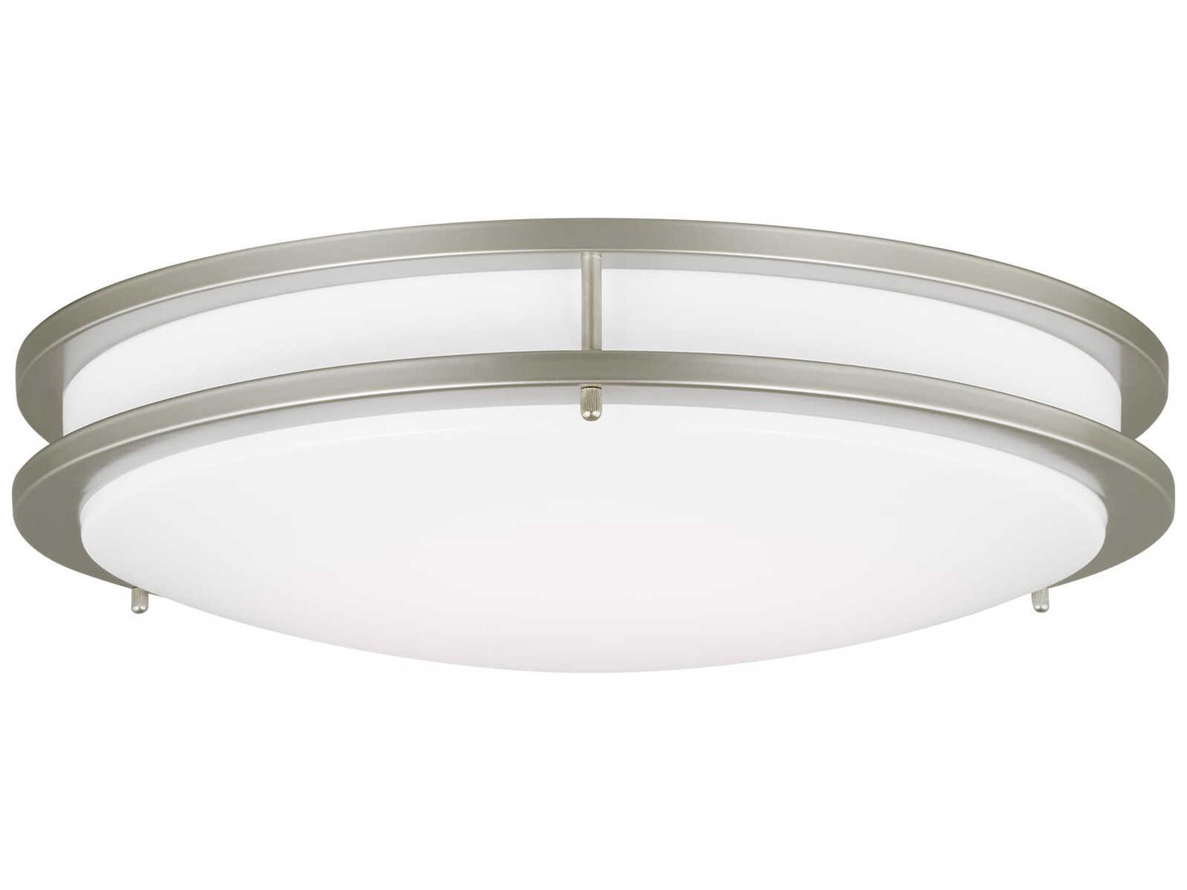 Mahone 1-Light Painted Brushed Nickel LED Flush Mount