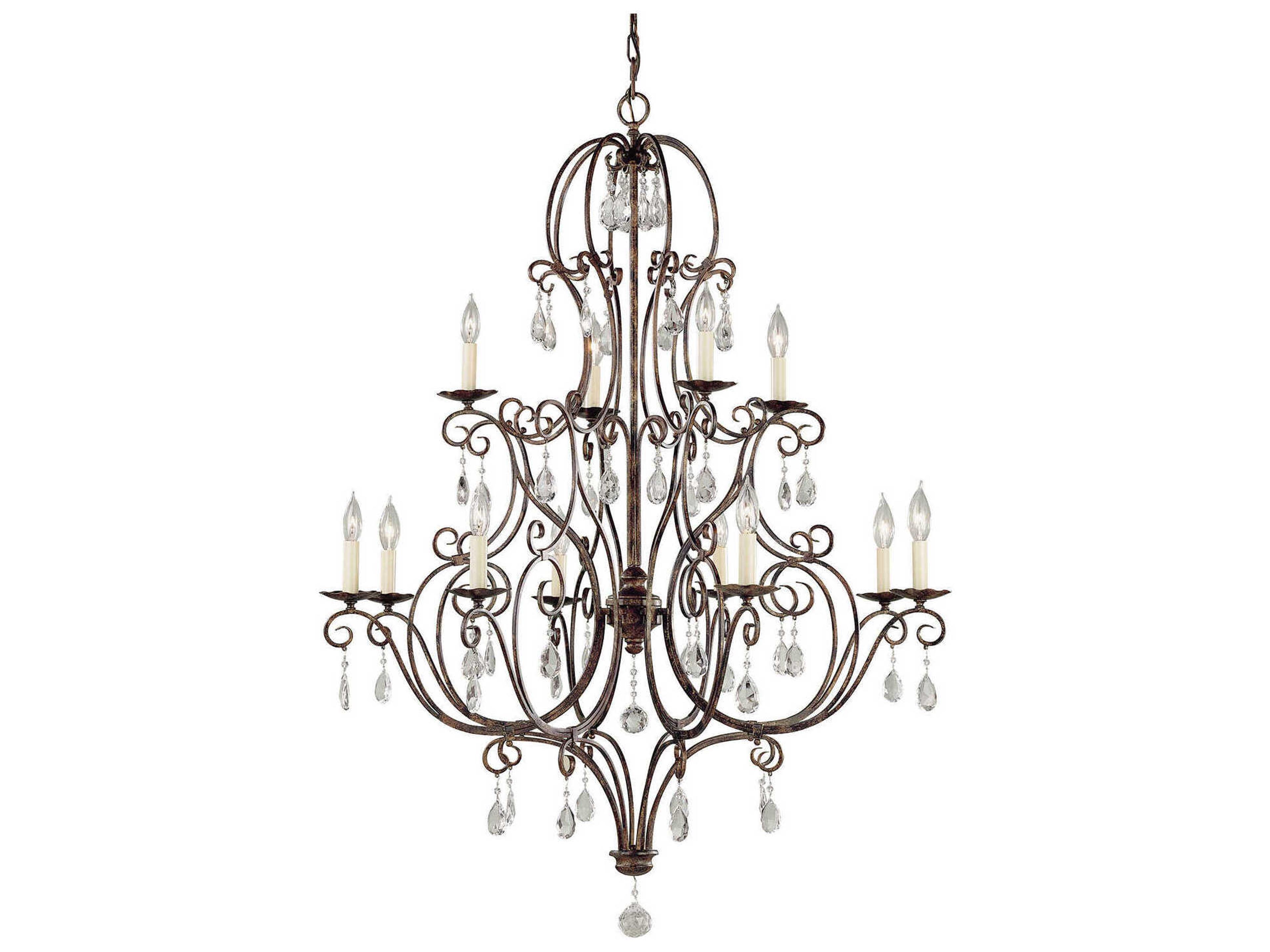 Chateau 12-Light Multi-Tier Chandelier in Mocha Bronze