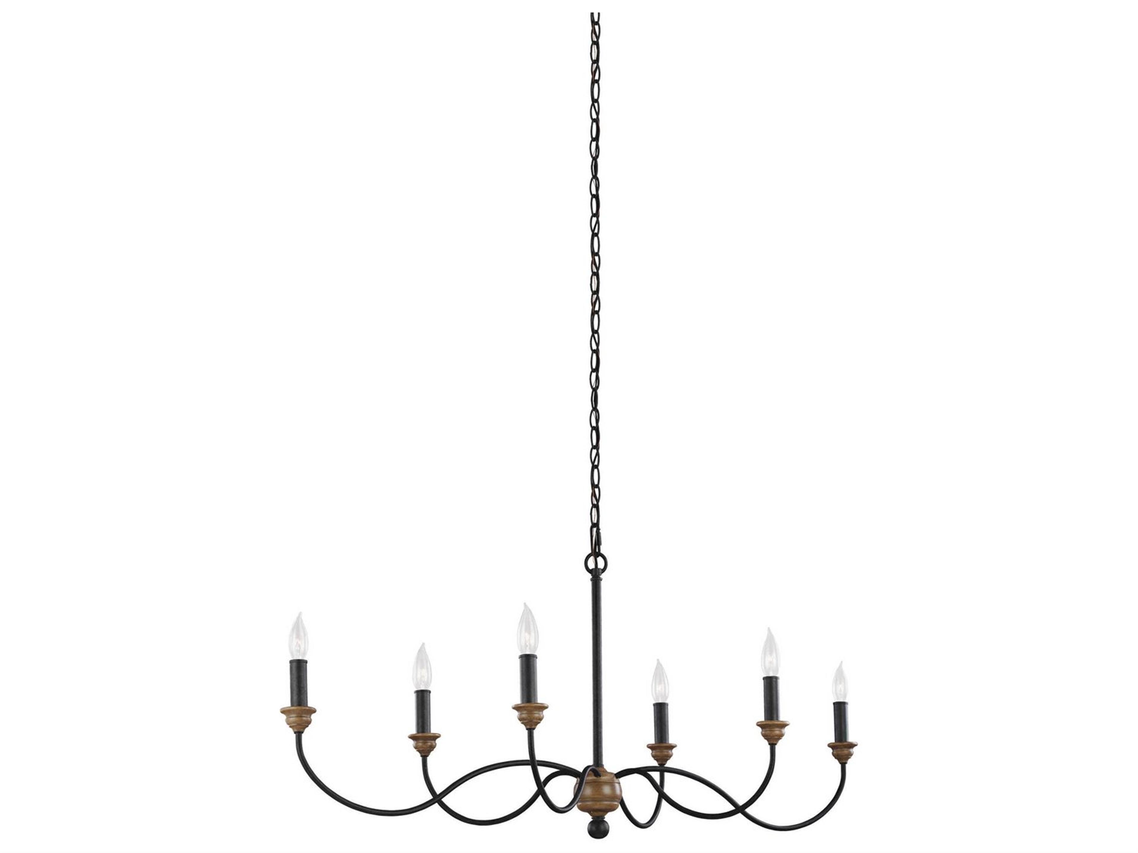 Hartsville 6-Light Dark Weathered Zinc Oak Bronze Island Pendant