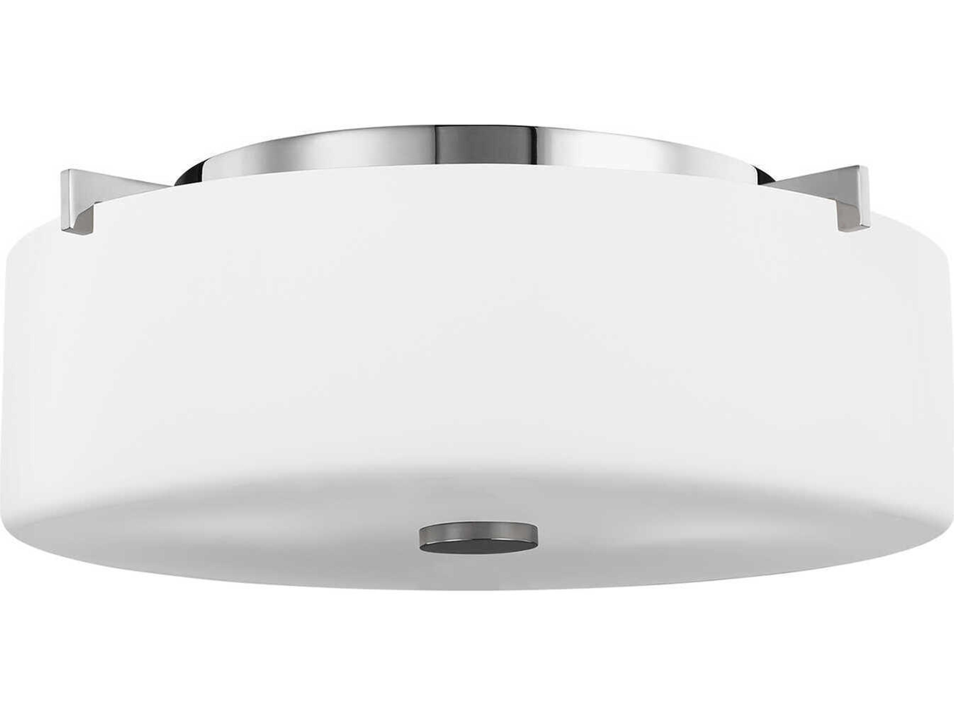 Sunset Drive 2-Light Chrome Glass Drum Flush Mount