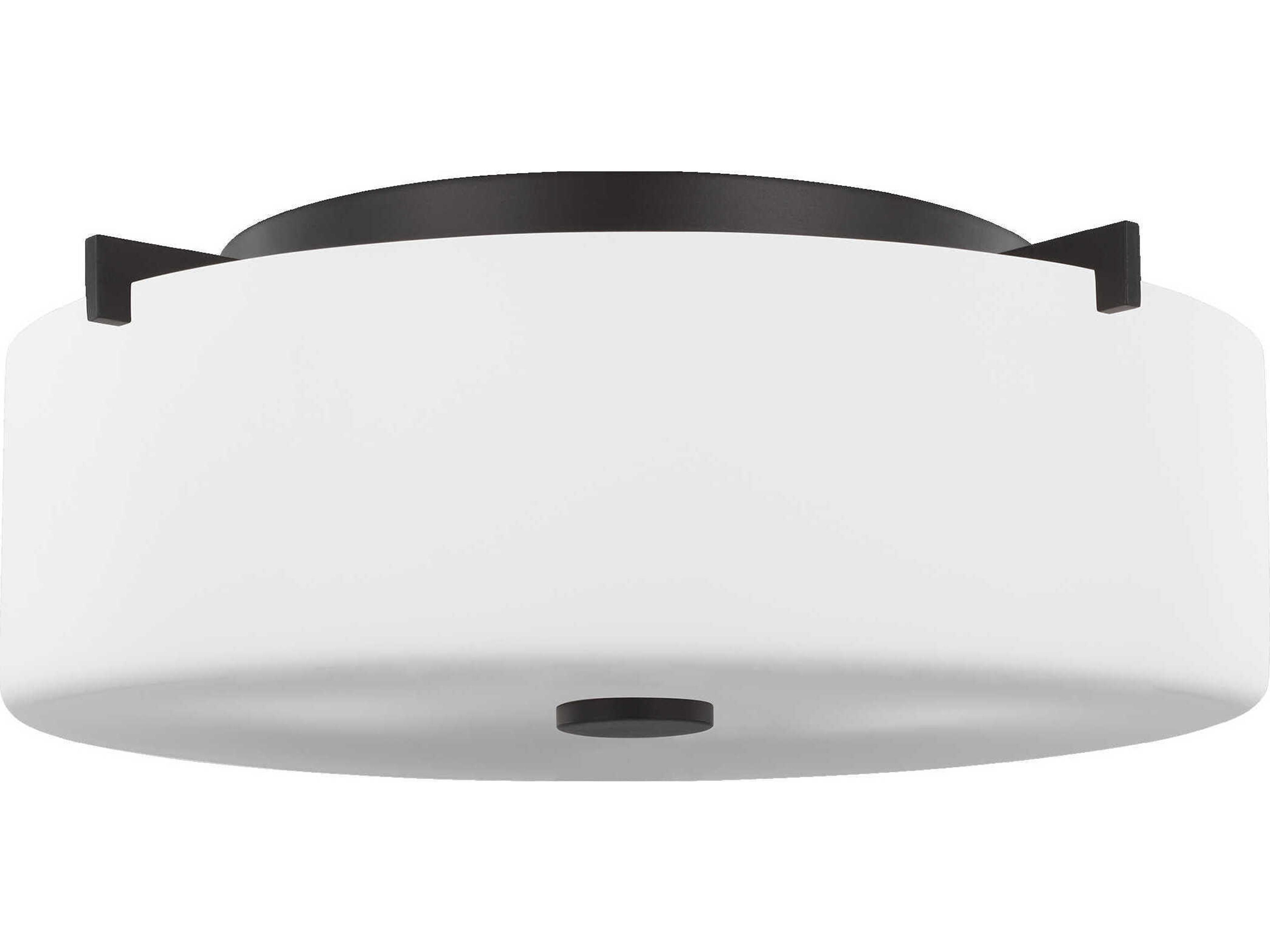 Sunset Drive 2-Light Oil Rubbed Bronze Glass Drum Flush Mount