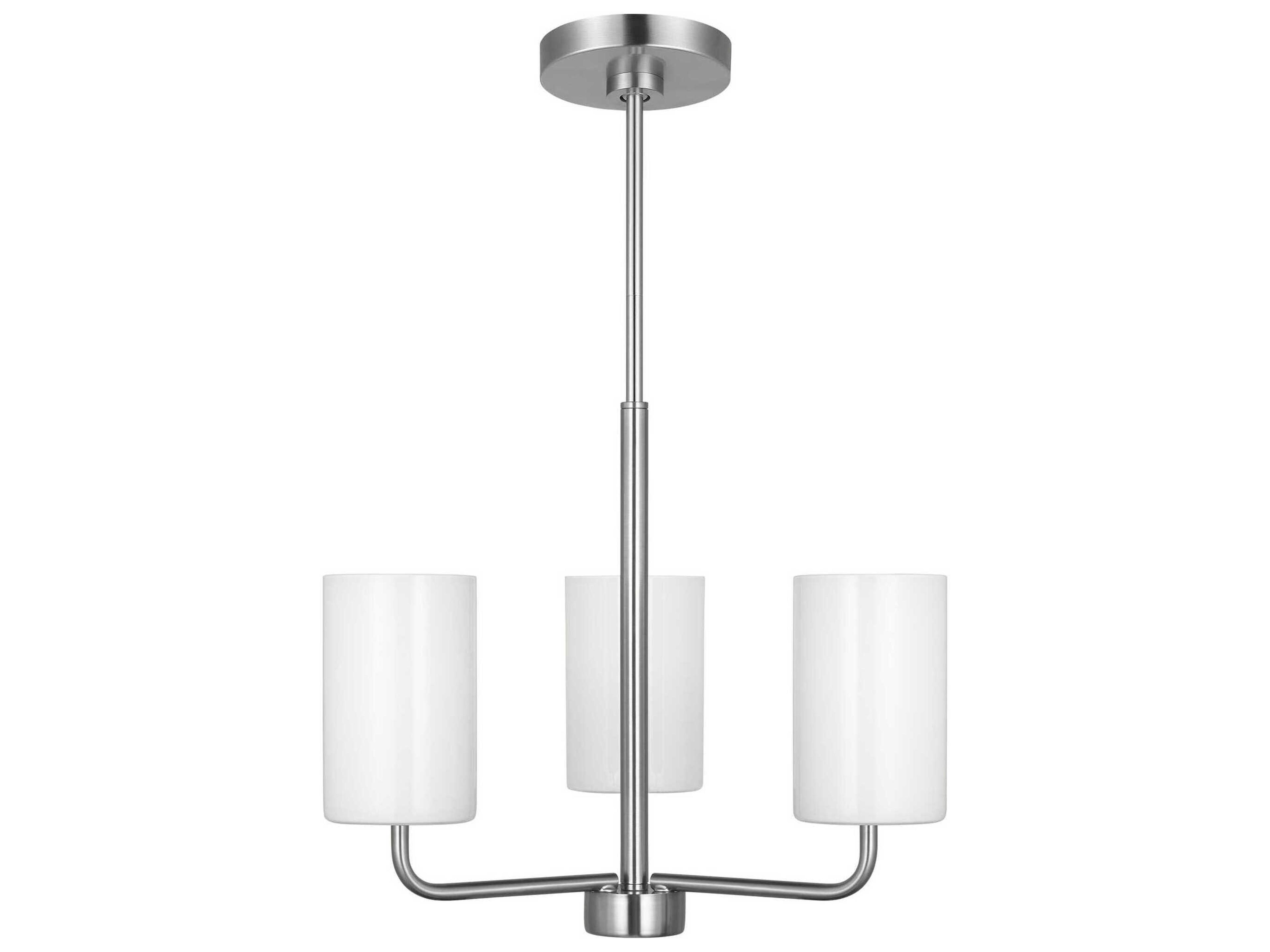 Rhett 3-Light Brushed Steel Cylinder Chandelier