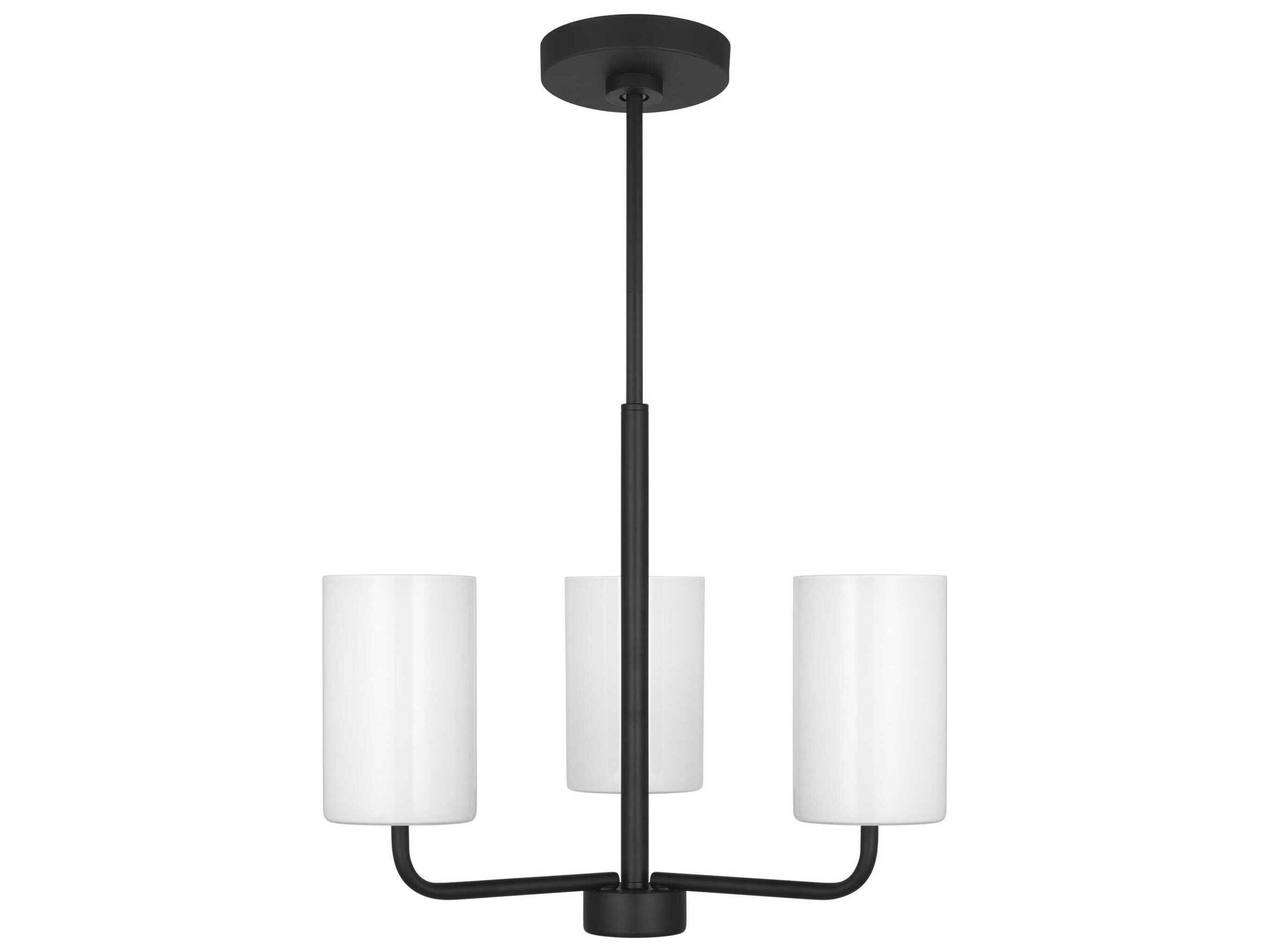 Rhett 3-Light Midnight Black Cylinder Chandelier