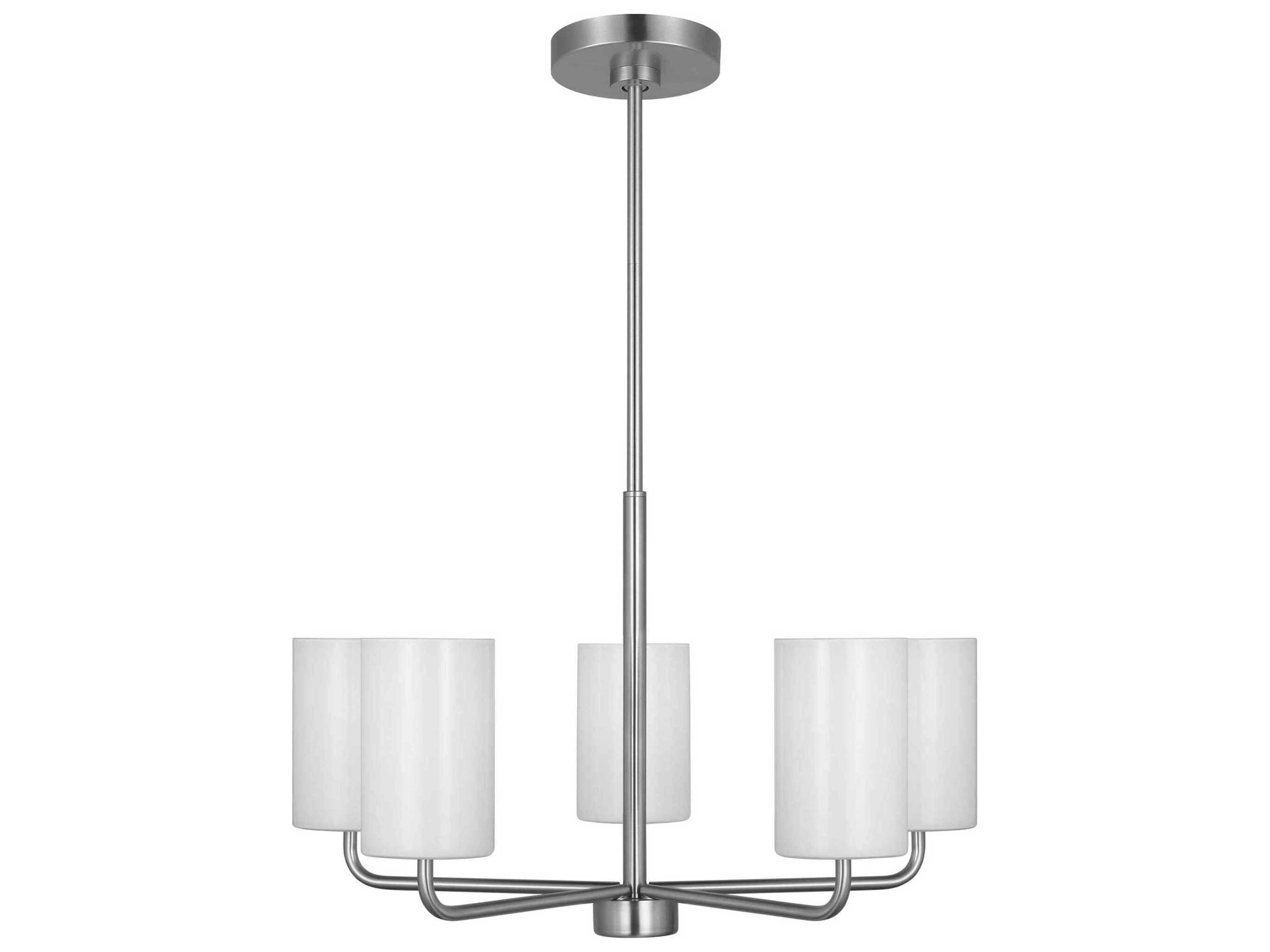Rhett 5-Light Brushed Steel Cylinder Chandelier
