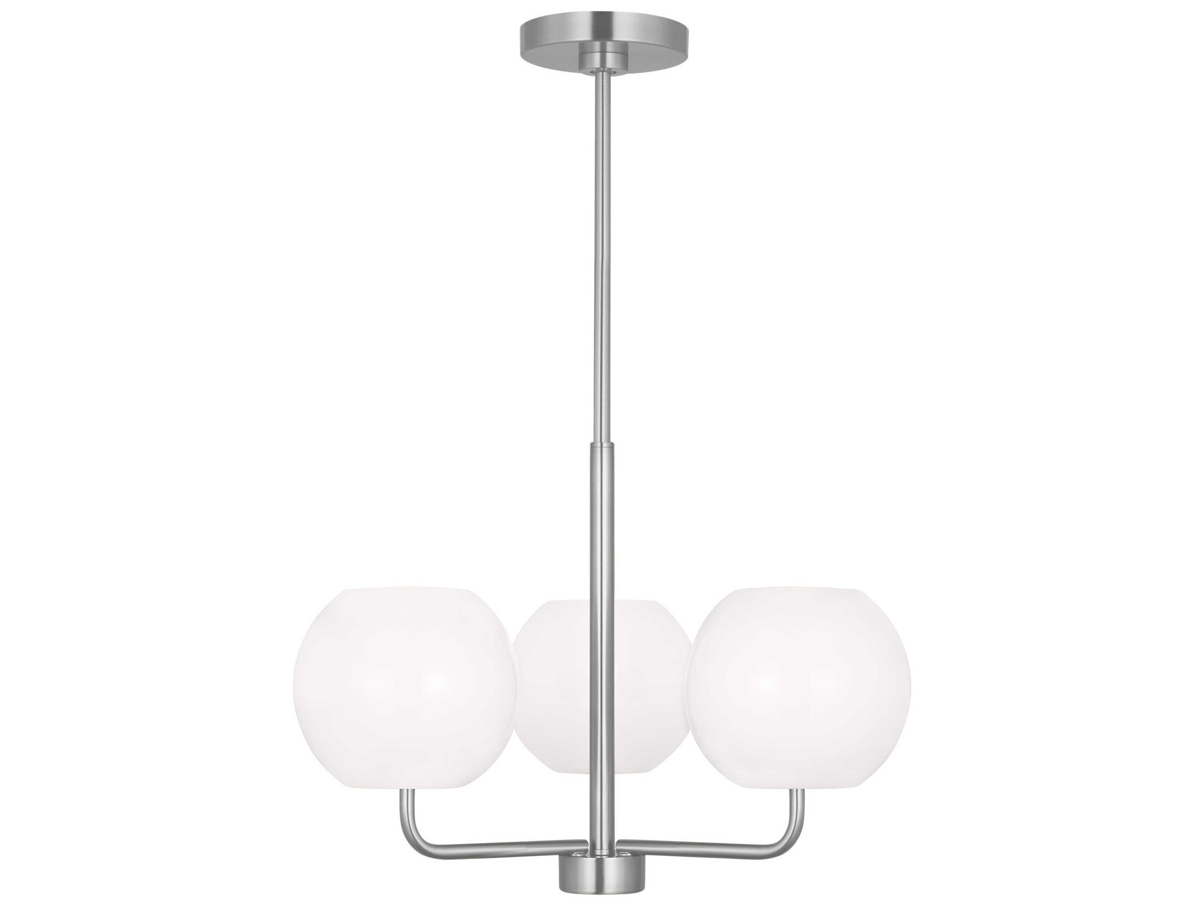 Rory 3-Light Brushed Steel Globe Chandelier