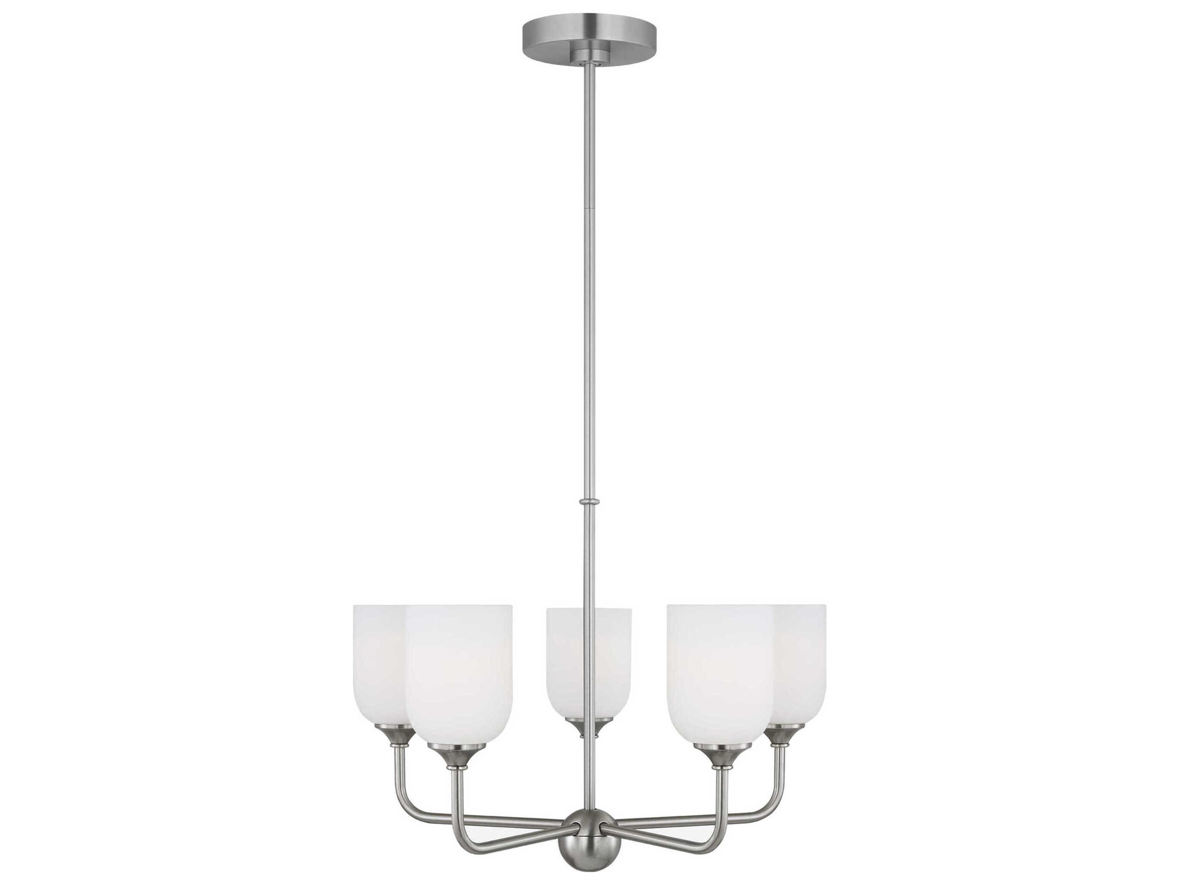 Emile 5-Light Brushed Steel Chandelier