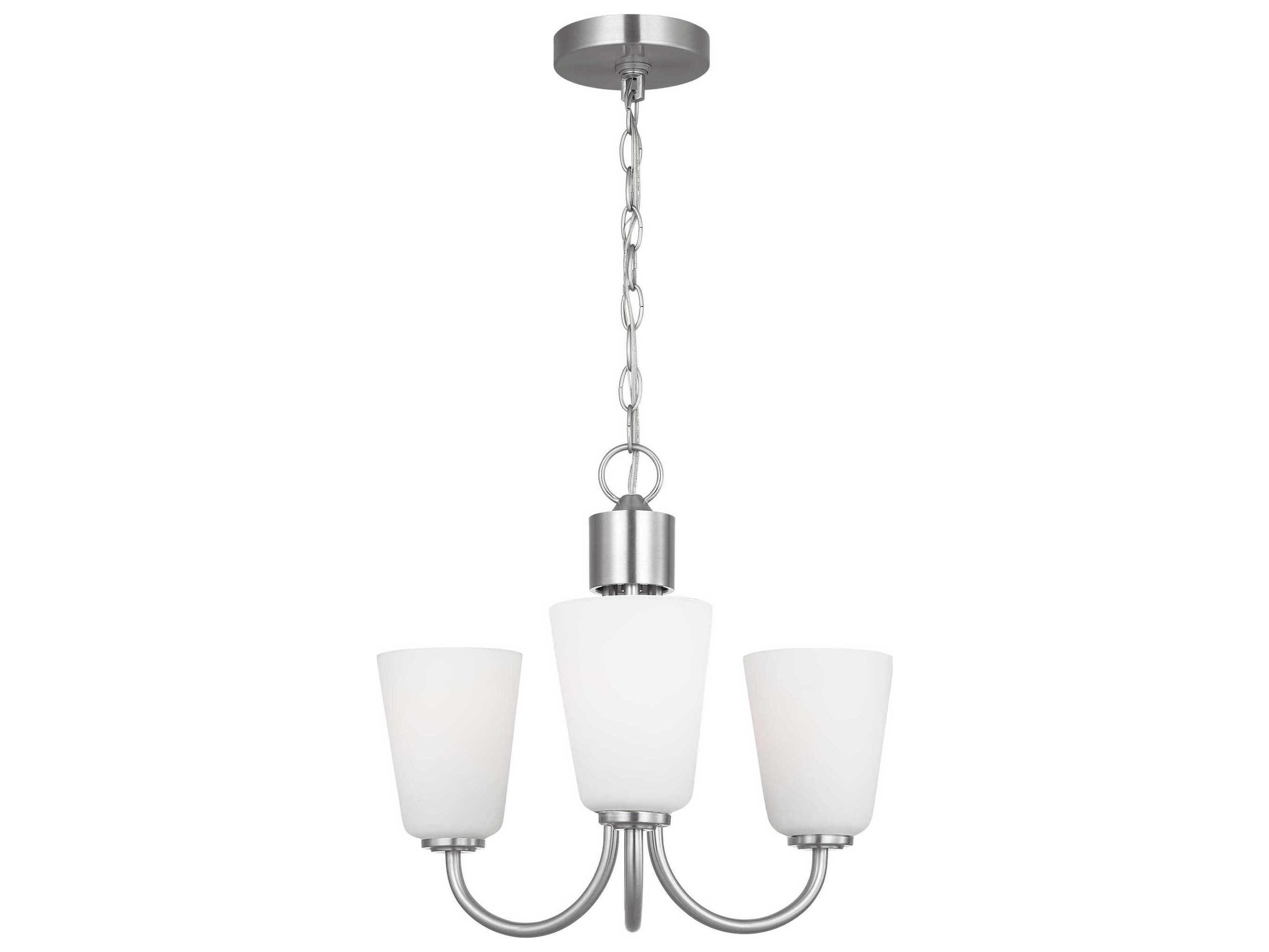 Generation Lighting Miles 3-Light Brushed Nickel Bell Chandelier