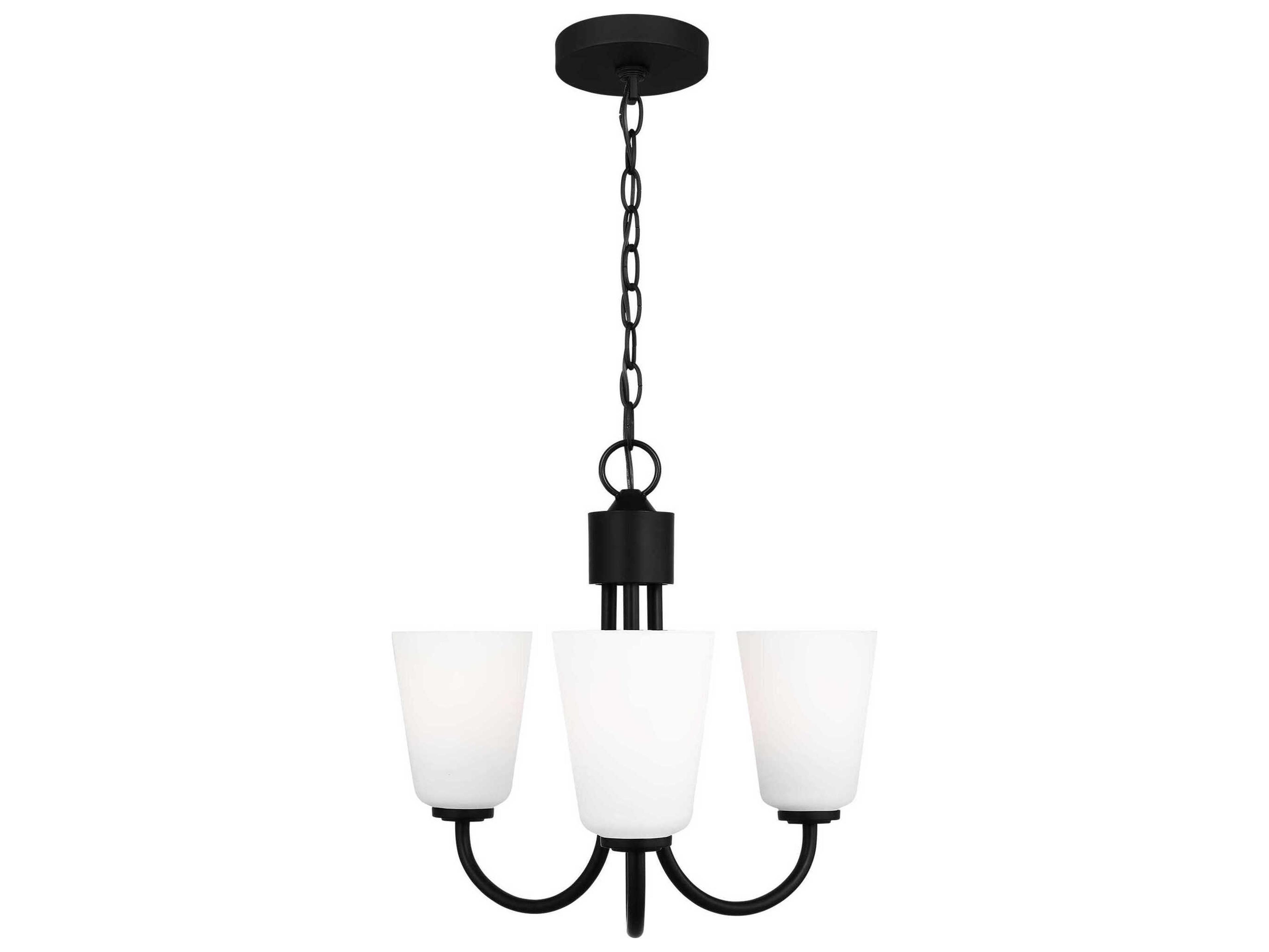 Miles 3-Light Midnight Black Bell Chandelier