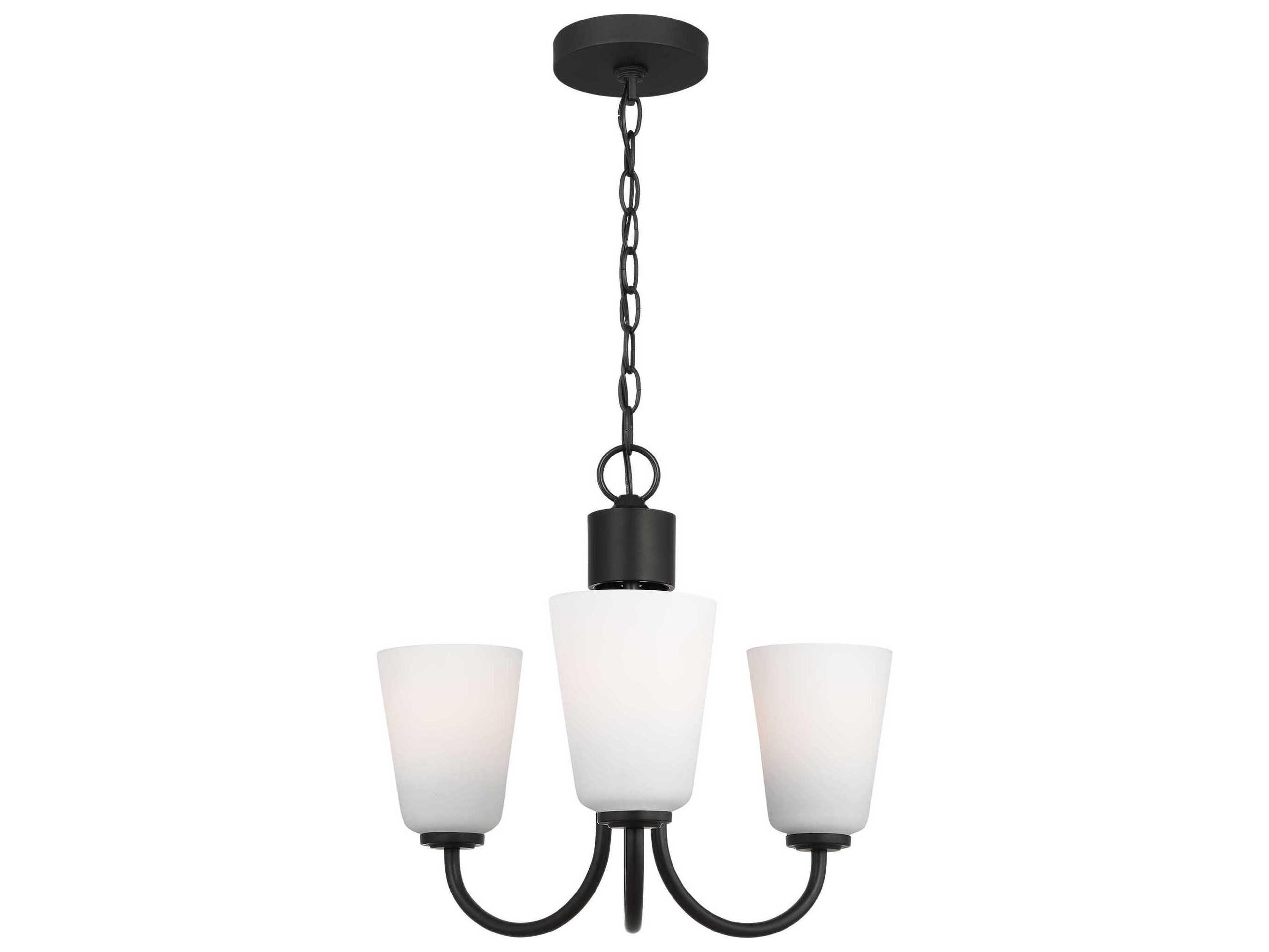 Generation Lighting Miles 3-Light Midnight Black Bell Chandelier